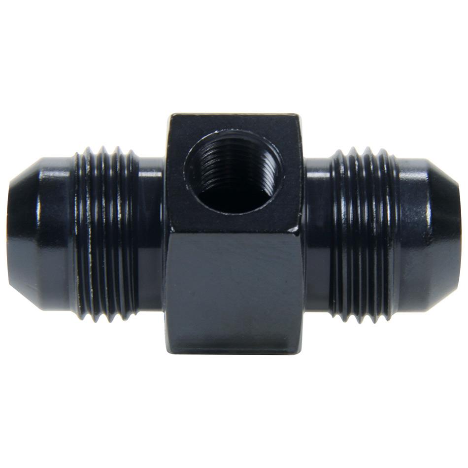 Allstar Performance Adapter Fittings ALL49760 and Adapters, Straight Fittings, Aluminum, Black, 1/8 in. NPT Gauge Port, -4 AN Male AN Ends, Each