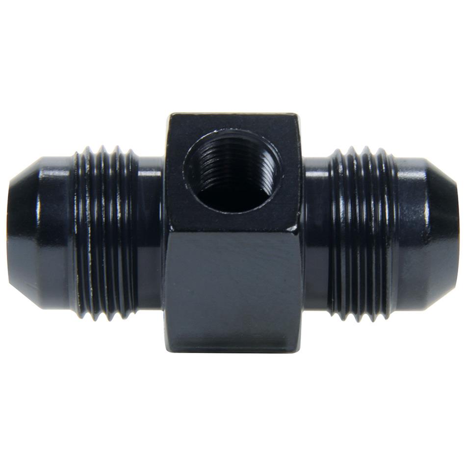 Allstar Performance Adapter Fittings ALL49765 and Adapters, Straight Fittings, Aluminum, Black, 1/8 in. NPT Gauge Port, -8 AN Male AN Ends, Each