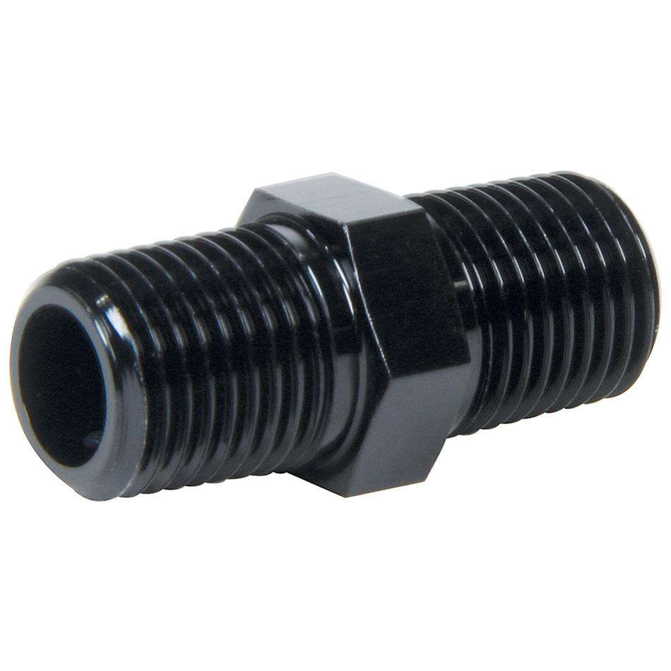 Allstar Performance Union Fittings ALL49780 and Adapters, Fittings, Straight, Aluminum, Black, 1/8 in. NPT Male NPT Ends, Each