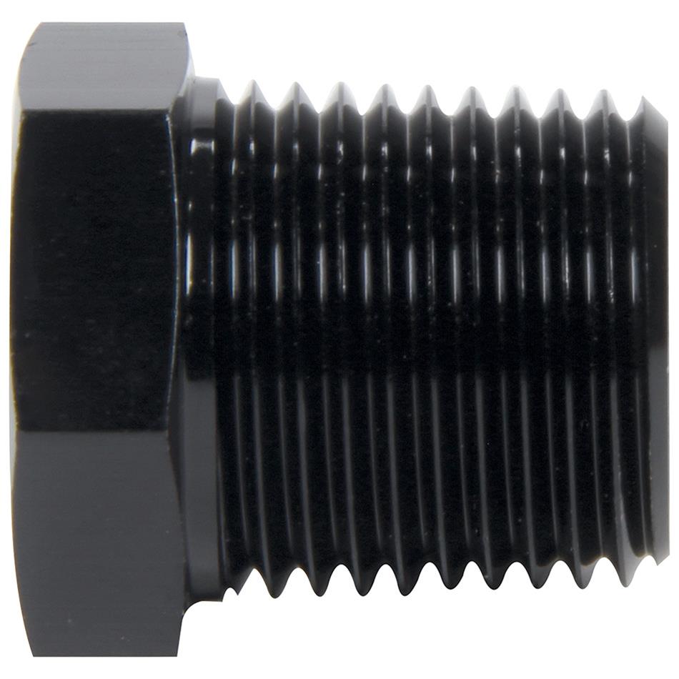 Allstar Performance NPT Plug Fittings ALL49820 Fitting, Plug, Aluminum, Black Anodized, Hex, 1/8 in. NPT, Male Threads, Each