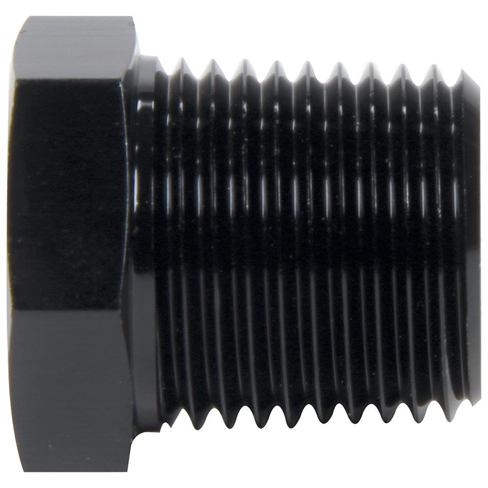 Allstar Performance NPT Plug Fittings ALL49822 Fitting, Plug, Aluminum, Black Anodized, Hex, 1/2 in. NPT, Male Threads, Each