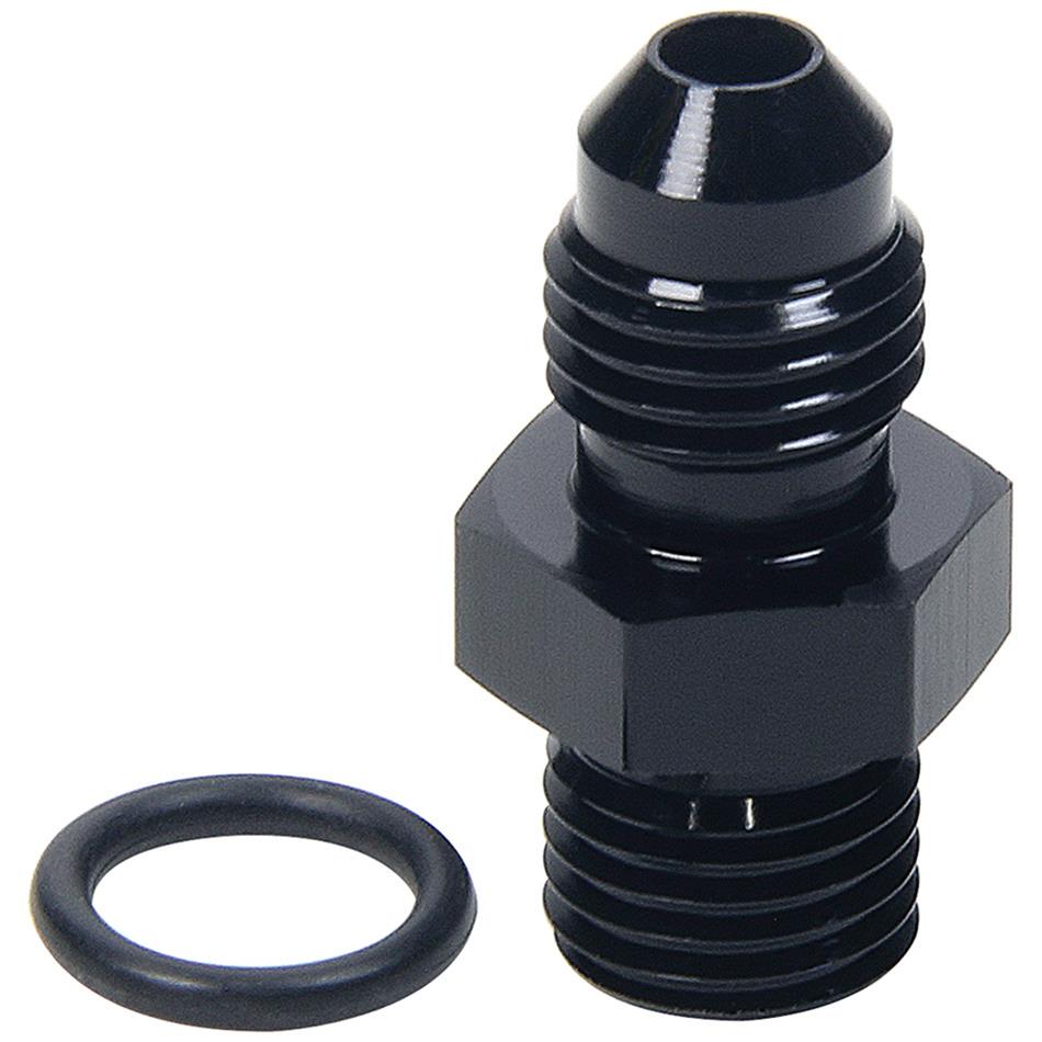 Allstar Performance Adapter Fittings ALL49831 and Adapters, Straight, Aluminum, Black Anodized, -4 AN Male AN, -4 AN O-ring Male AN O-ring, Each