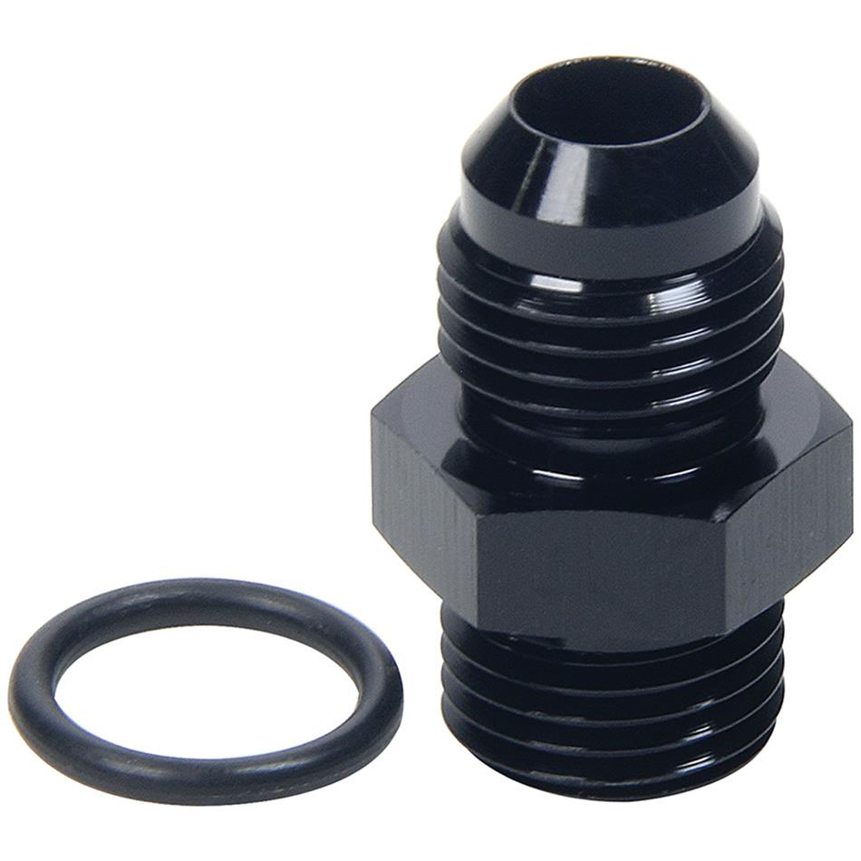 Allstar Performance Adapter Fittings ALL49836 and Adapters, Fittings, AN To Straight Cut, Aluminum, Black Anodized, -6 AN Male Threads, -6 AN Male Straight Cut O-ring, Each
