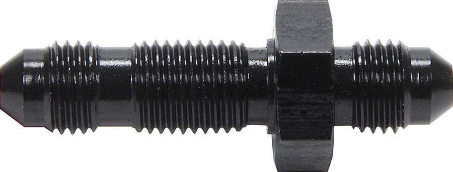 Allstar Performance Bulkhead Fittings ALL50093 Fitting, Bulkhead, Aluminum, Black Anodized, Straight, -4 AN, Male Threads, Each