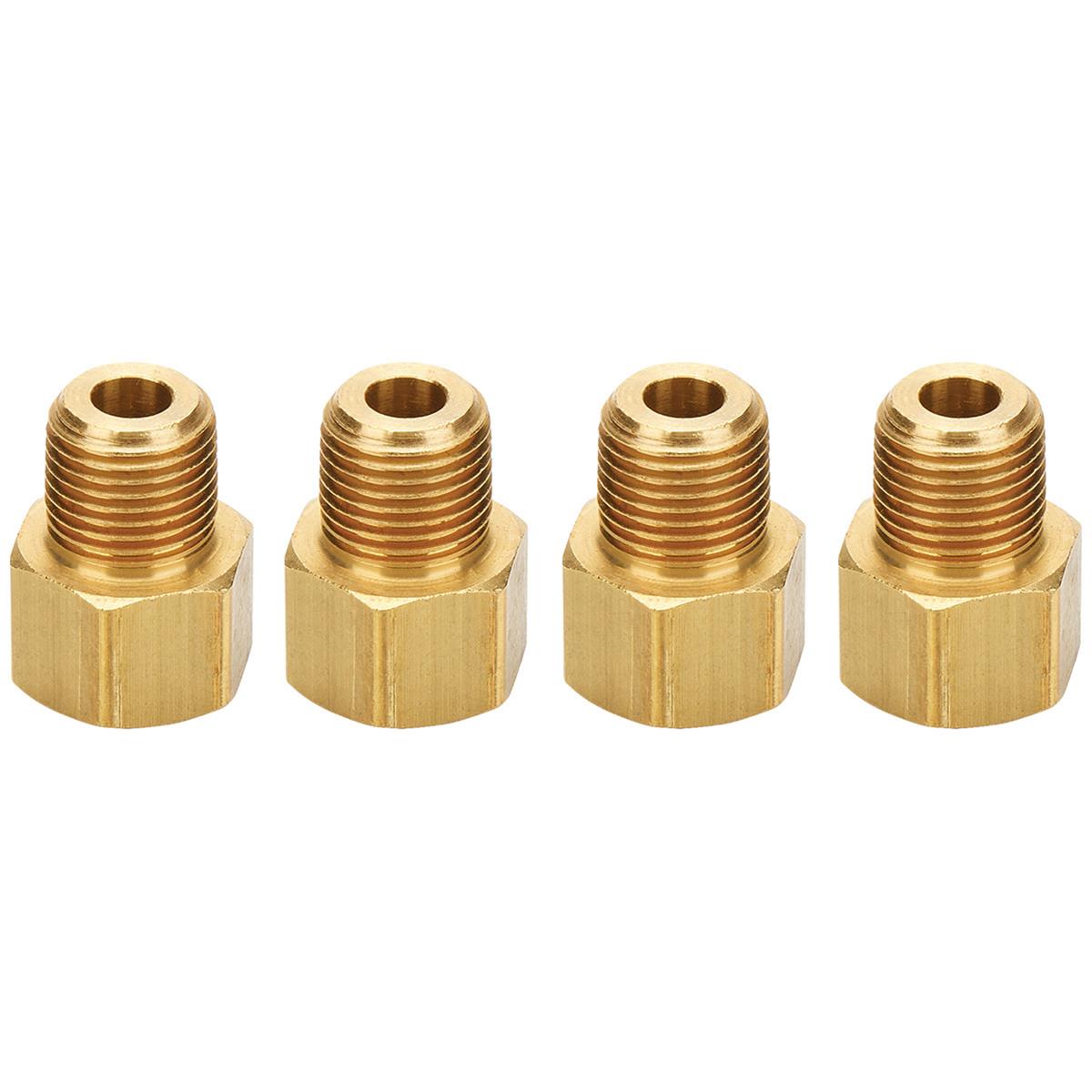 Allstar Performance Brake Fittings ALL50121 Fittings, Brass, Male 1/8 in. NPT to Female 1/4 in. Thread, Inverted Flare, Set of 4