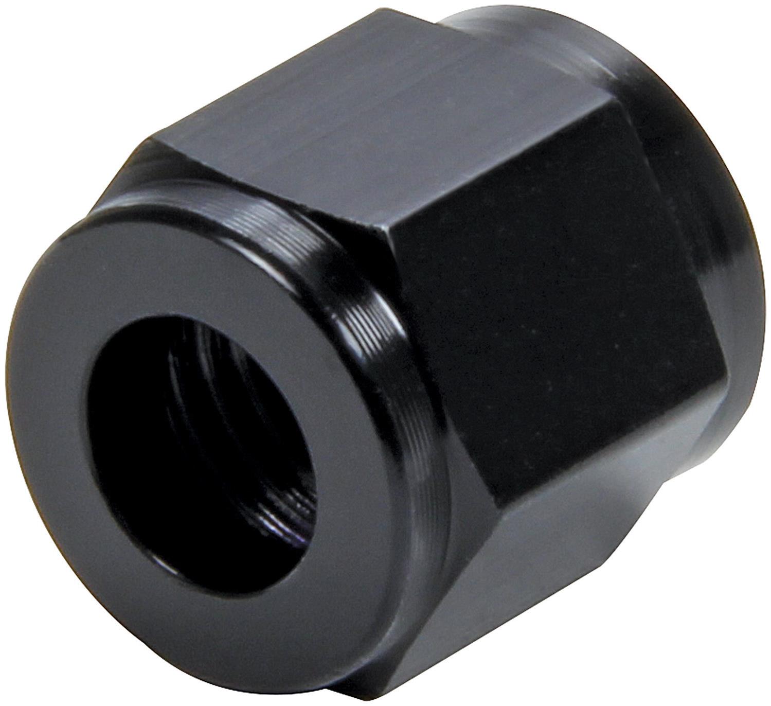 Allstar Performance Tube Nuts ALL50321 Nut, -4 AN, 1/4 in. Tubing, Black Anodized, Pair