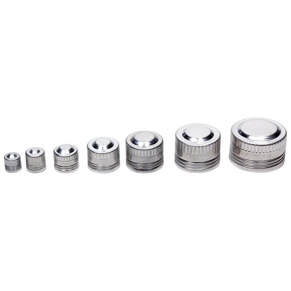 Allstar Performance Cap and Plug Kits ALL50820 AN Caps, Aluminum, Natural, Five of Each Size -3 AN to -16 AN Female, Kit