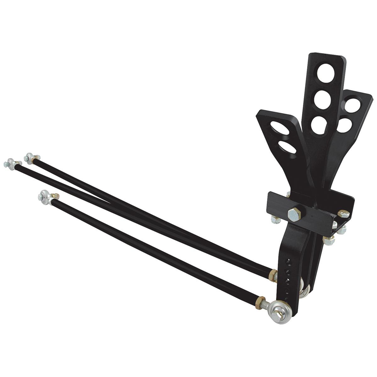 Allstar Performance Aluminum Shifter Assemblies ALL54112 Manual Shifter, Black Anodized, 3-Lever Model, Kit