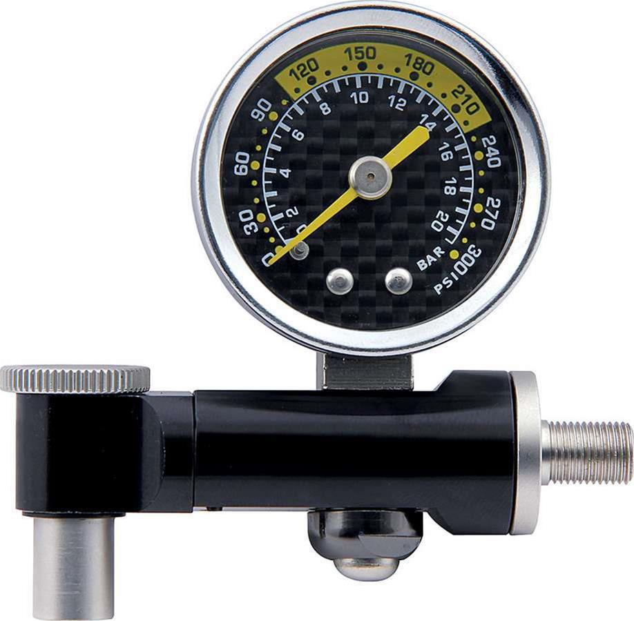 Allstar Performance Shock Inflation Tools ALL64260 Tool, 0-300 psi, Analog Pressure Gauge, Stop Valve, Each
