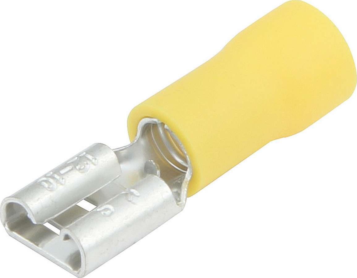 Allstar Performance Terminal Connectors ALL76058 Electrical Wiring Connectors, Tin Plated Copper, 1/4 in. Stud Spade, Female, PVC Insulated, 10-12 Gauge, Set of 20