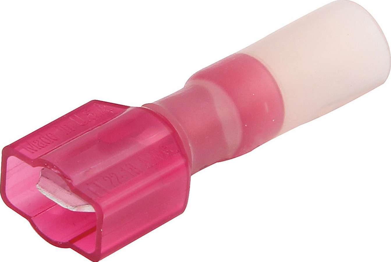 Allstar Performance Terminal Connectors ALL76067 Electrical Wiring Connectors, Tin Plated Copper, 1/4 in. Stud Spade with Shrink Sleeve, Male, 18-22 Gauge, Set of 10