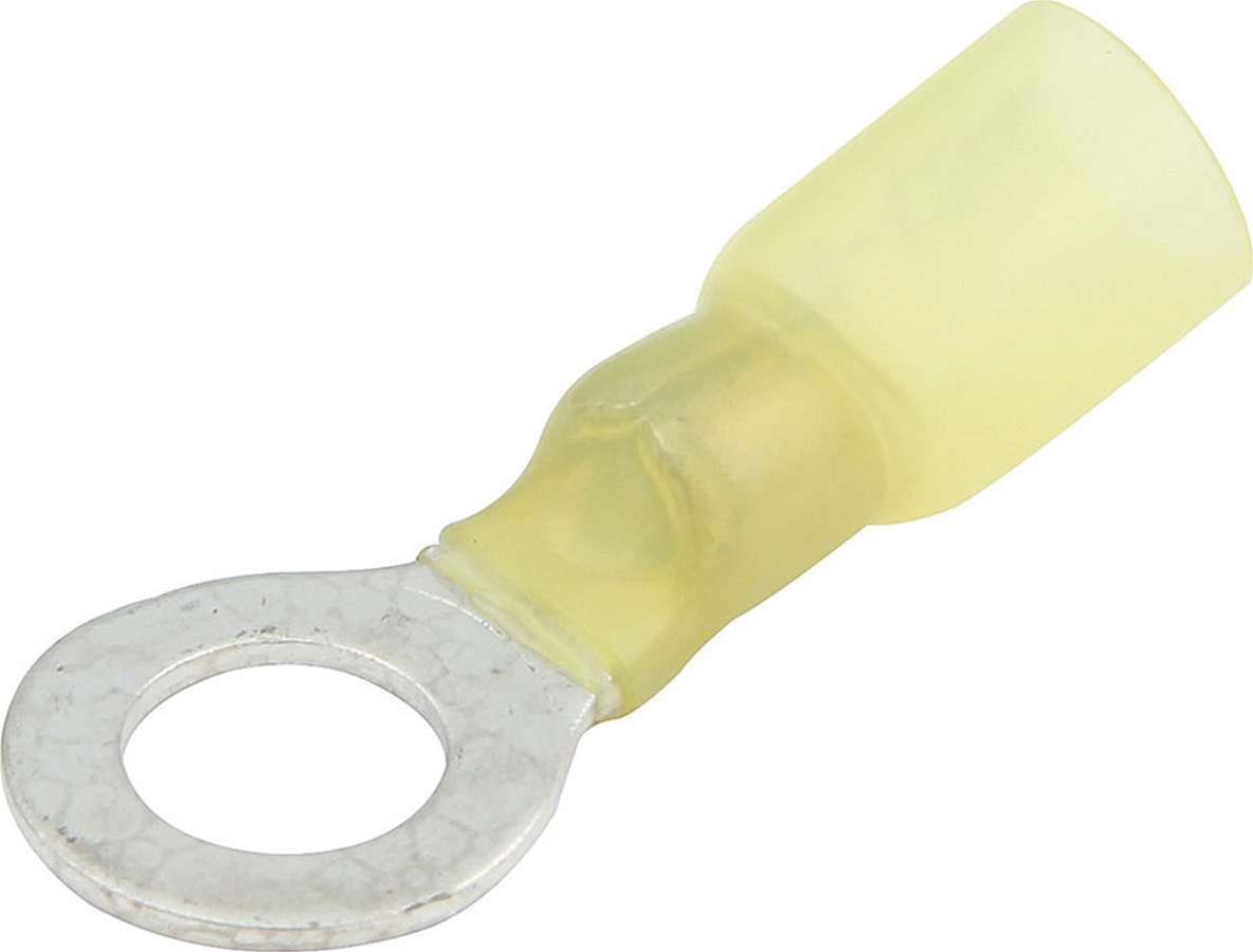 Allstar Performance Terminal Connectors ALL76085 Electrical Wiring Connectors, Tin Plated Copper, 5/16 in. Stud Ring with Shrink Sleeve, Male, 10-12 Gauge, Set of 10