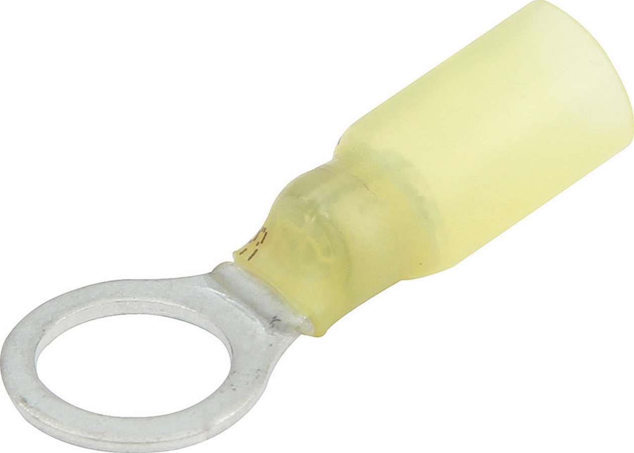 Allstar Performance Terminal Connectors ALL76086 Electrical Wiring Connectors, Tin Plated Copper, 3/8 in. Stud Ring with Shrink Sleeve, Male, 10-12 Gauge, Set of 10
