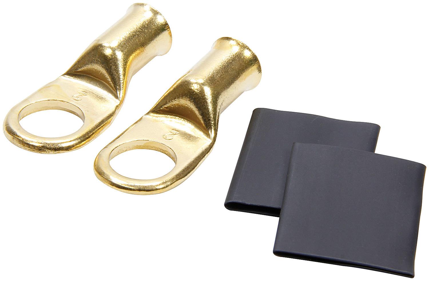 Allstar Performance Ring Terminals ALL76129 Battery Cable Teminal, Eyelet, 1/2 in., Brass, 4-Gauge, Pair