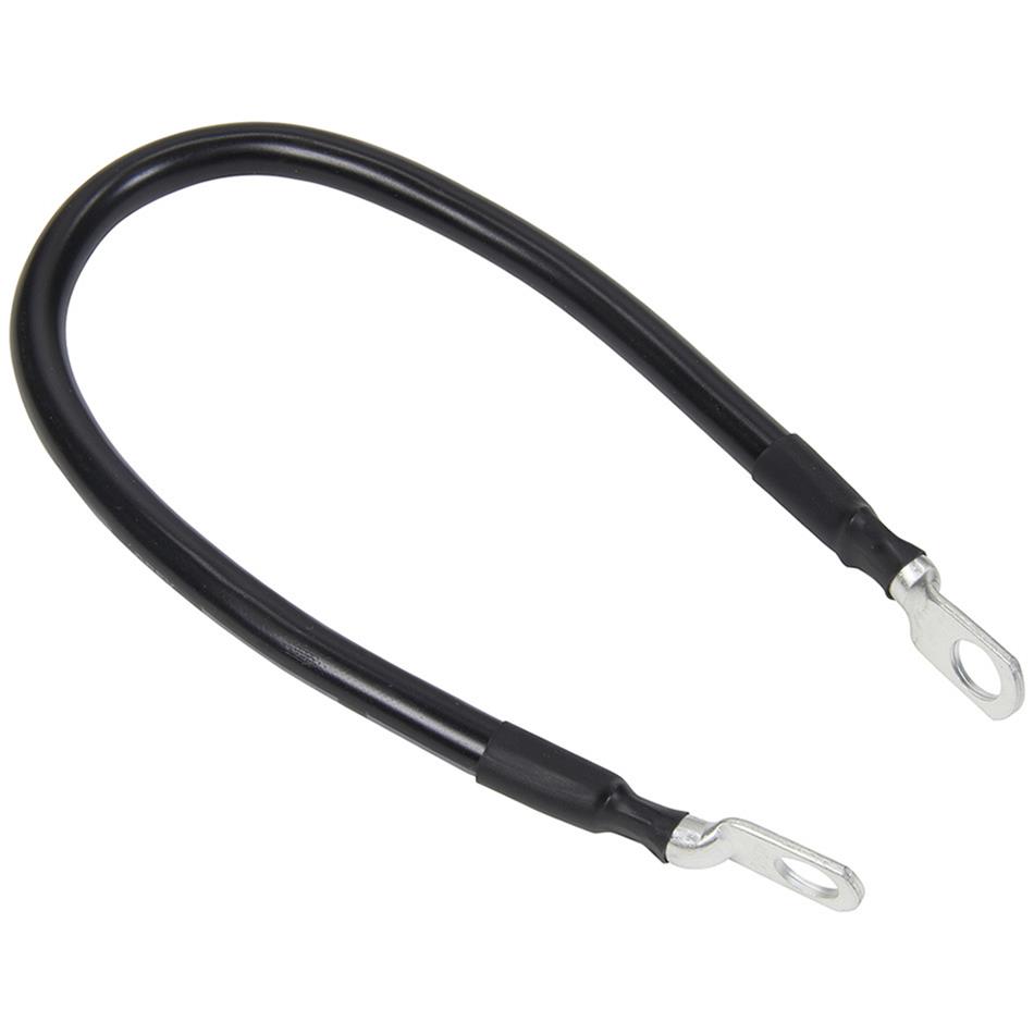 Allstar Performance Ground Straps ALL76341-10 Battery Cable, Cable, 10 in. Length, Black PVC Jacket, 3/8 in. Eyelet Ends, Copper Stranded Wire, 4-gauge, Each