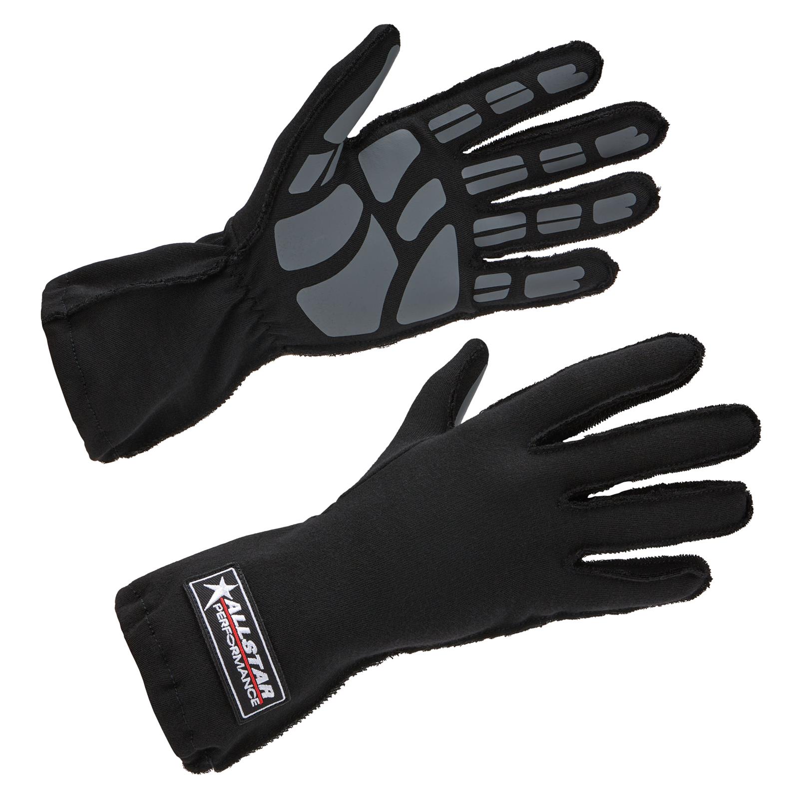 Allstar Performance Non-SFI Outseam Driving Gloves ALL913012 Gloves, Outseam, Non-SFI, Medium, Single Layer, Black, Pair