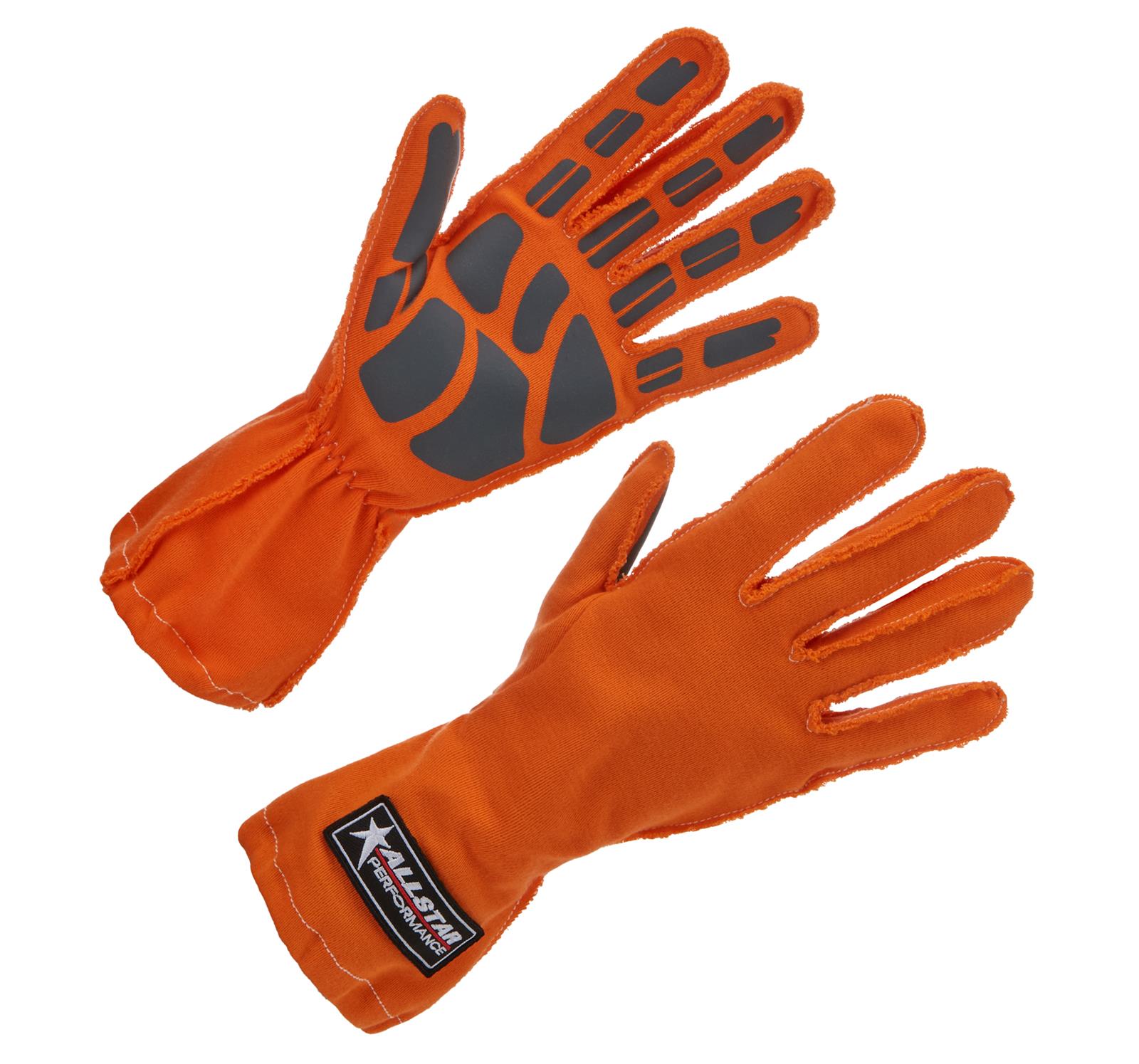 Allstar Performance Driving Gloves ALL913044 Non-SFI Outseam S/L LG Orange
