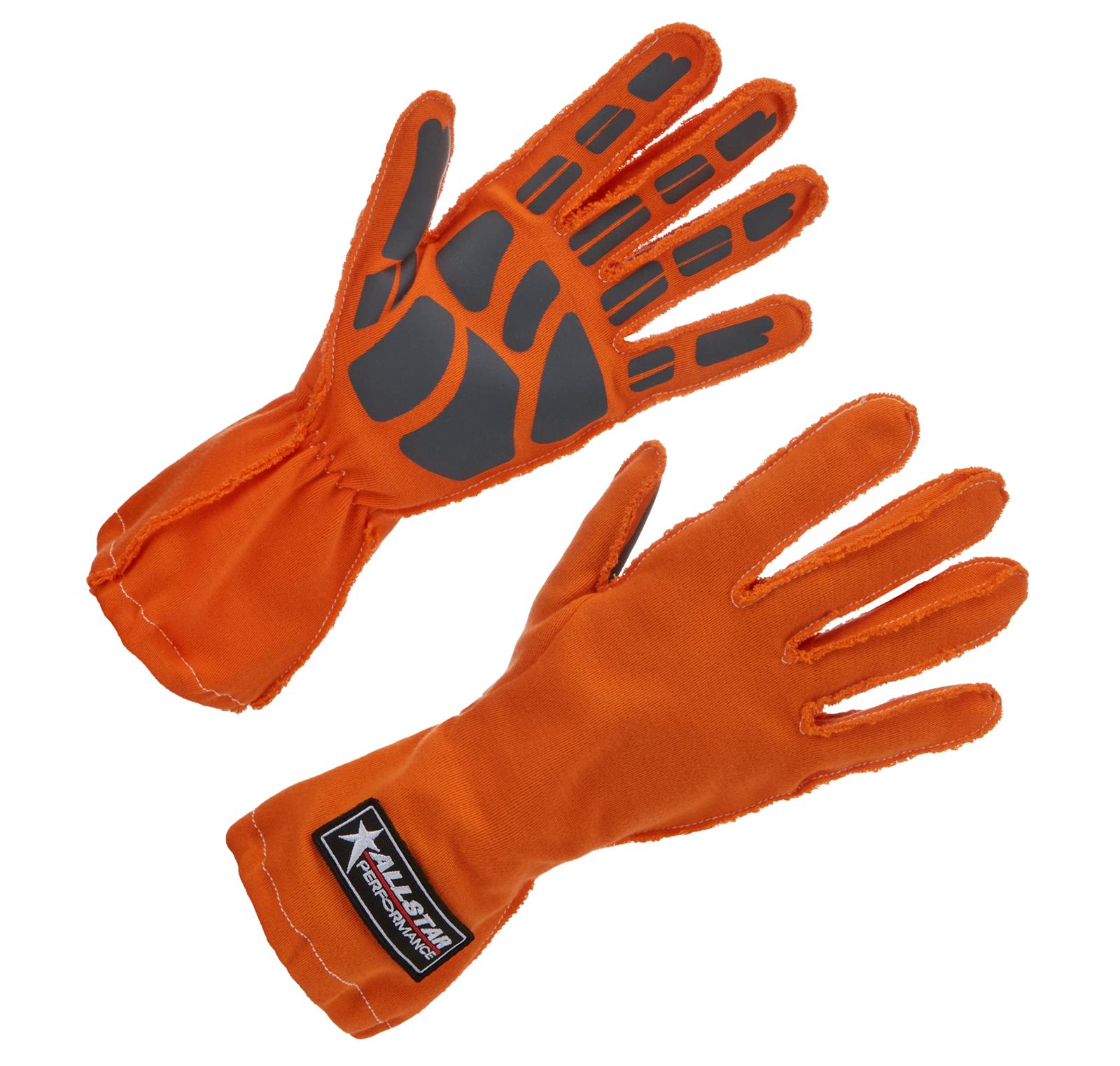 Allstar Performance Driving Gloves ALL913045 Non-SFI Outseam S/L XL Orange