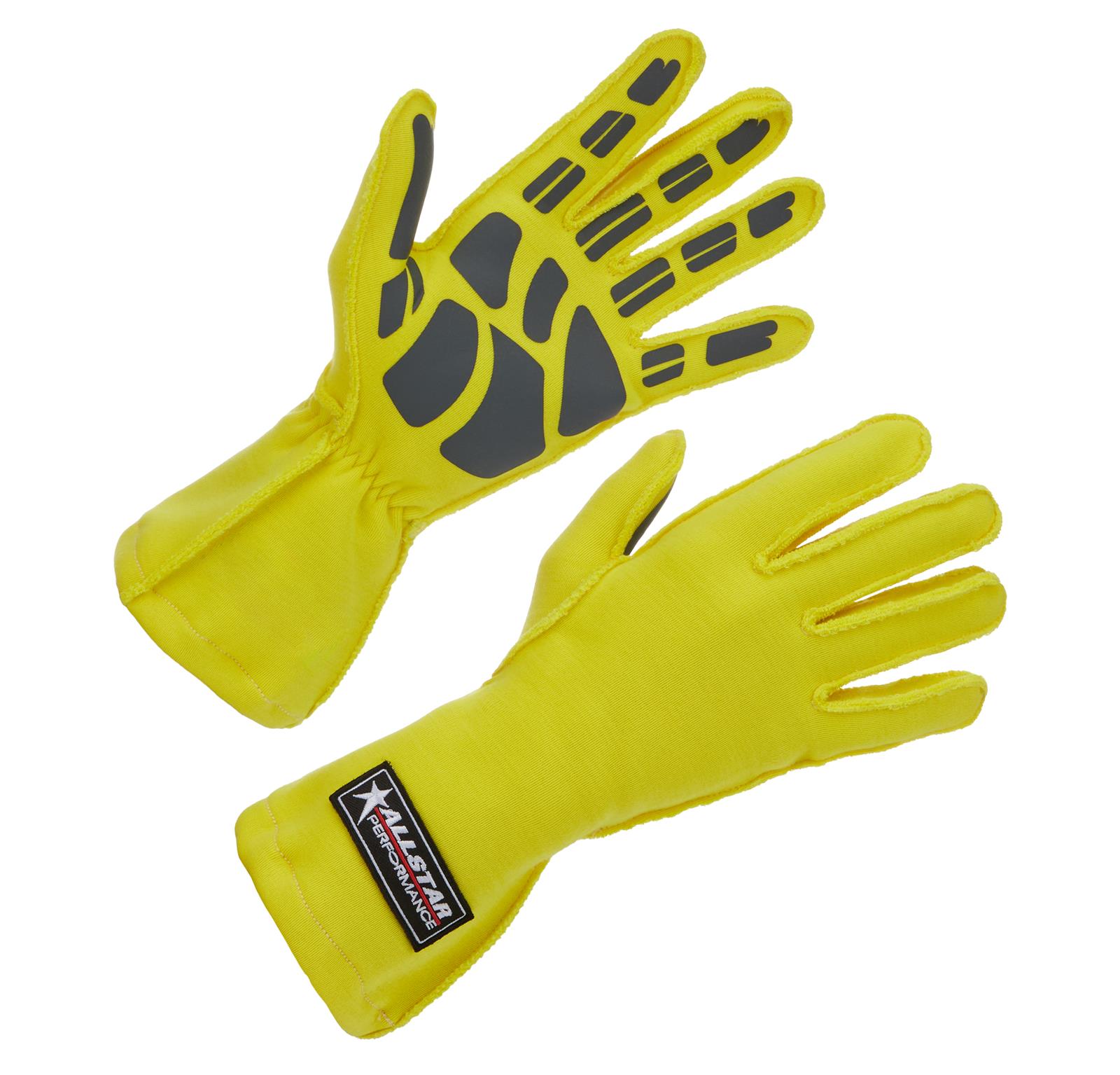 Allstar Performance Driving Gloves ALL913092 Non-SFI Outseam S/L MD Yellow