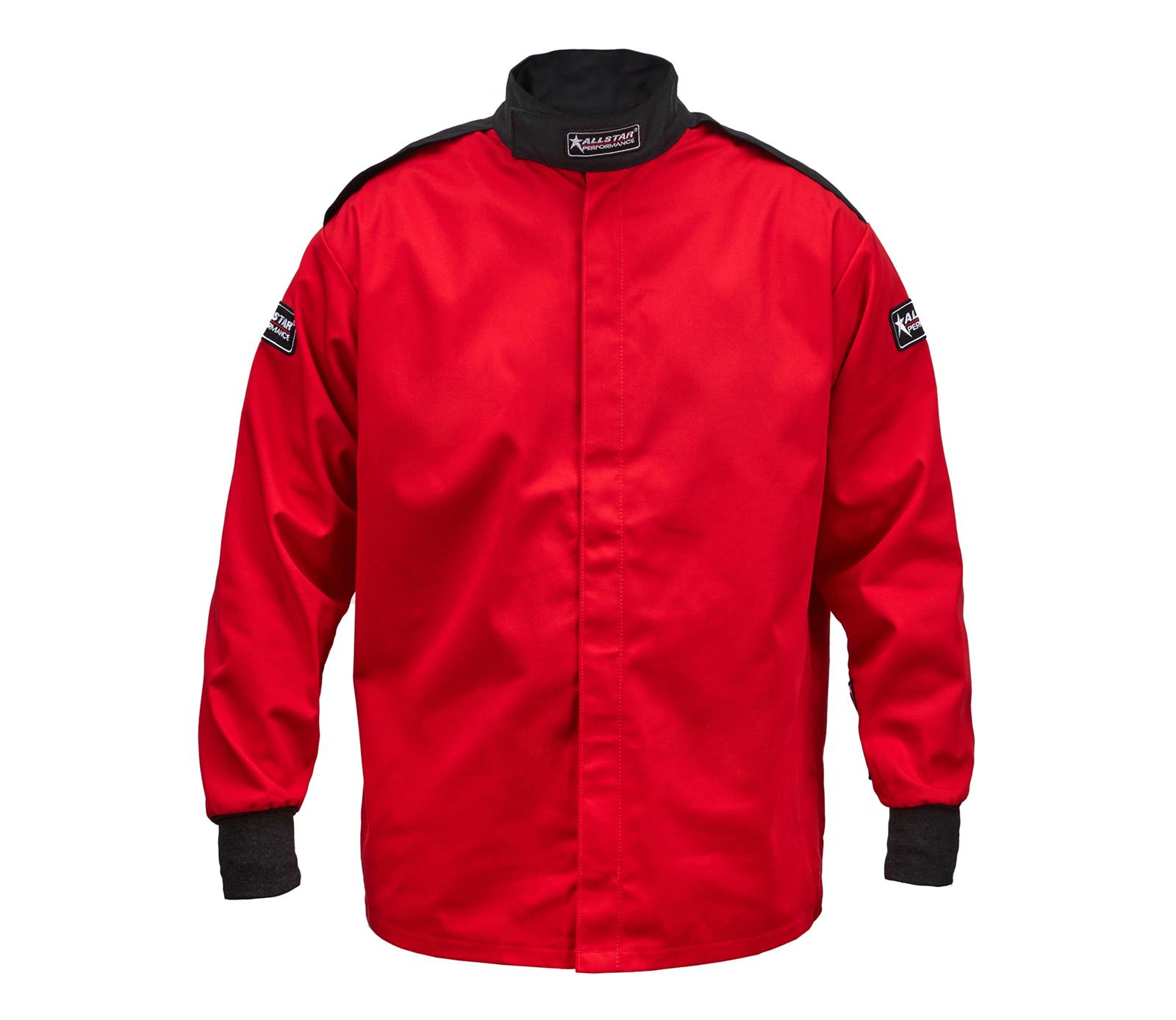 Allstar Performance Single-Layer Driving Jackets ALL931172 Jacket, SFI 3.2A/1, Single Layer, Pyrovatex, Red, Medium, Each