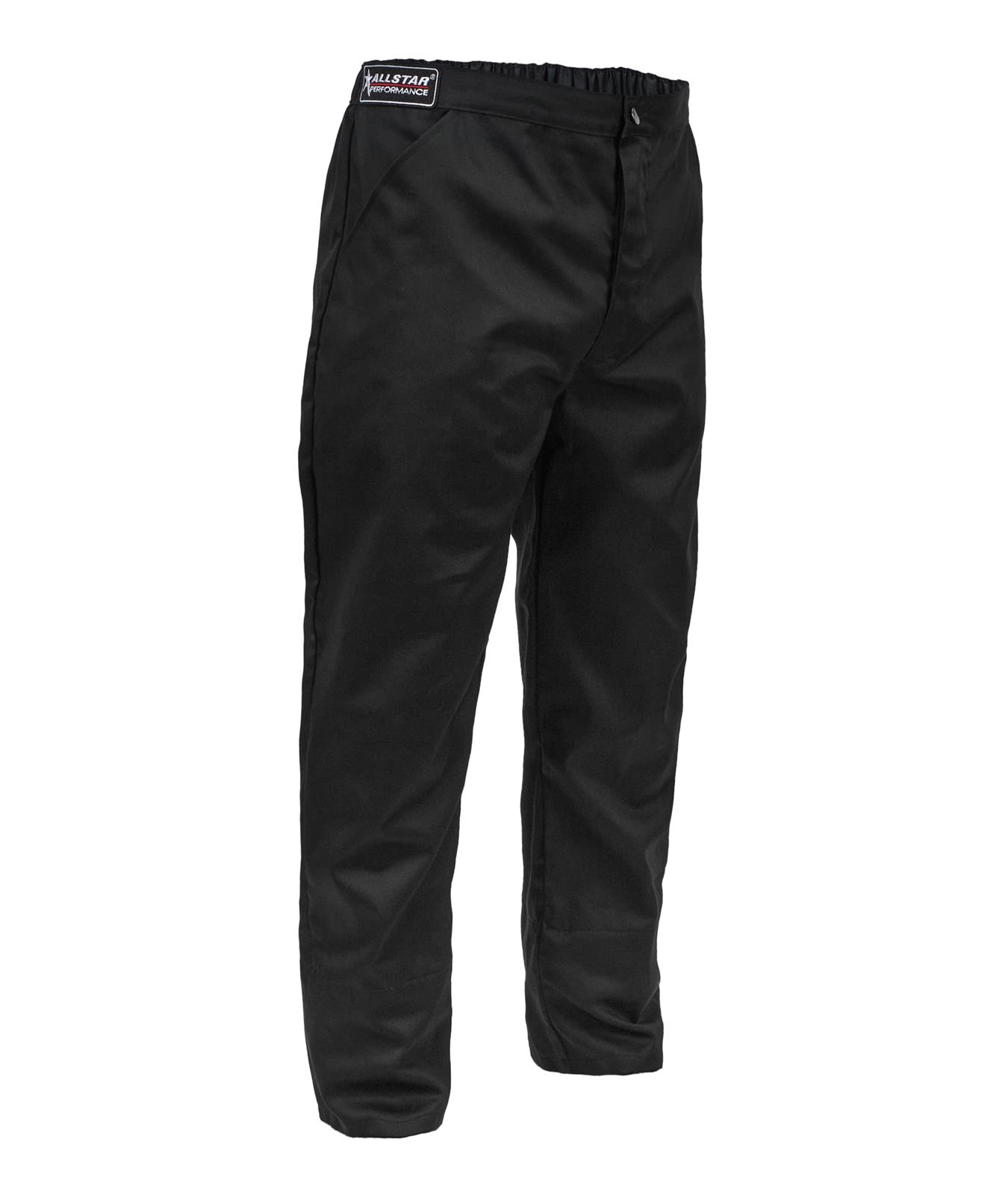 Allstar Performance Single-Layer Driving Pants ALL931211 Pants, SFI 3.2A/1, Single Layer, Pyrovatex, Black, Men's Small, Each