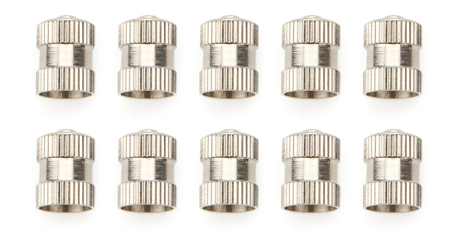 Allstar Performance Valve Stem Caps ALL99151 Caps, Standard Type, Flat, Stainless Steel, Natural, Set of 10