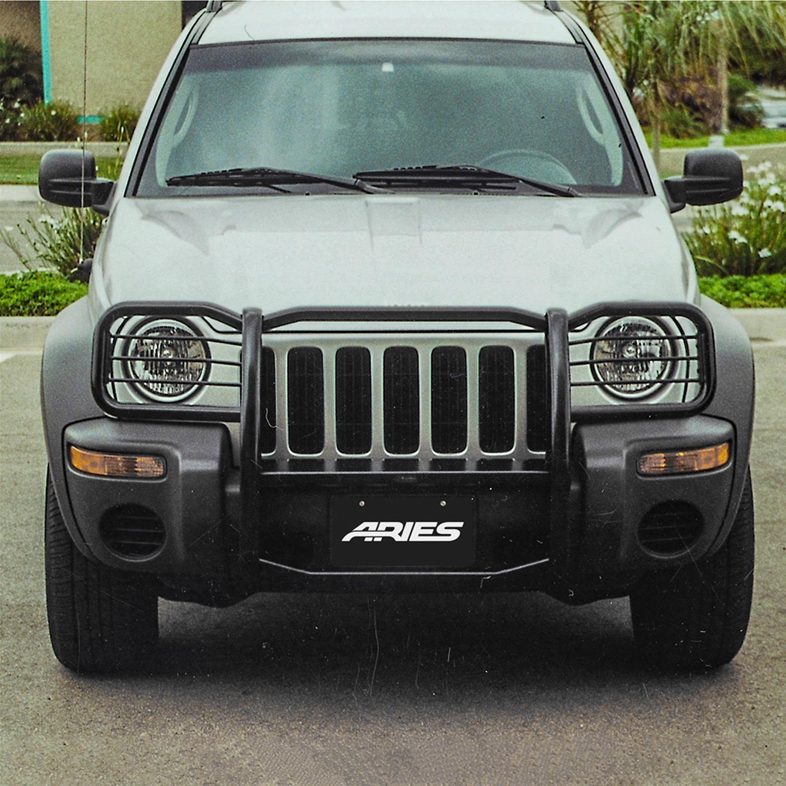 Aries Automotive Grille Guards for 2002-2004 LIBERTY - 1045 Guard, Brush Guard, Steel, Black Powdercoated, Jeep, Each thumbnail 2