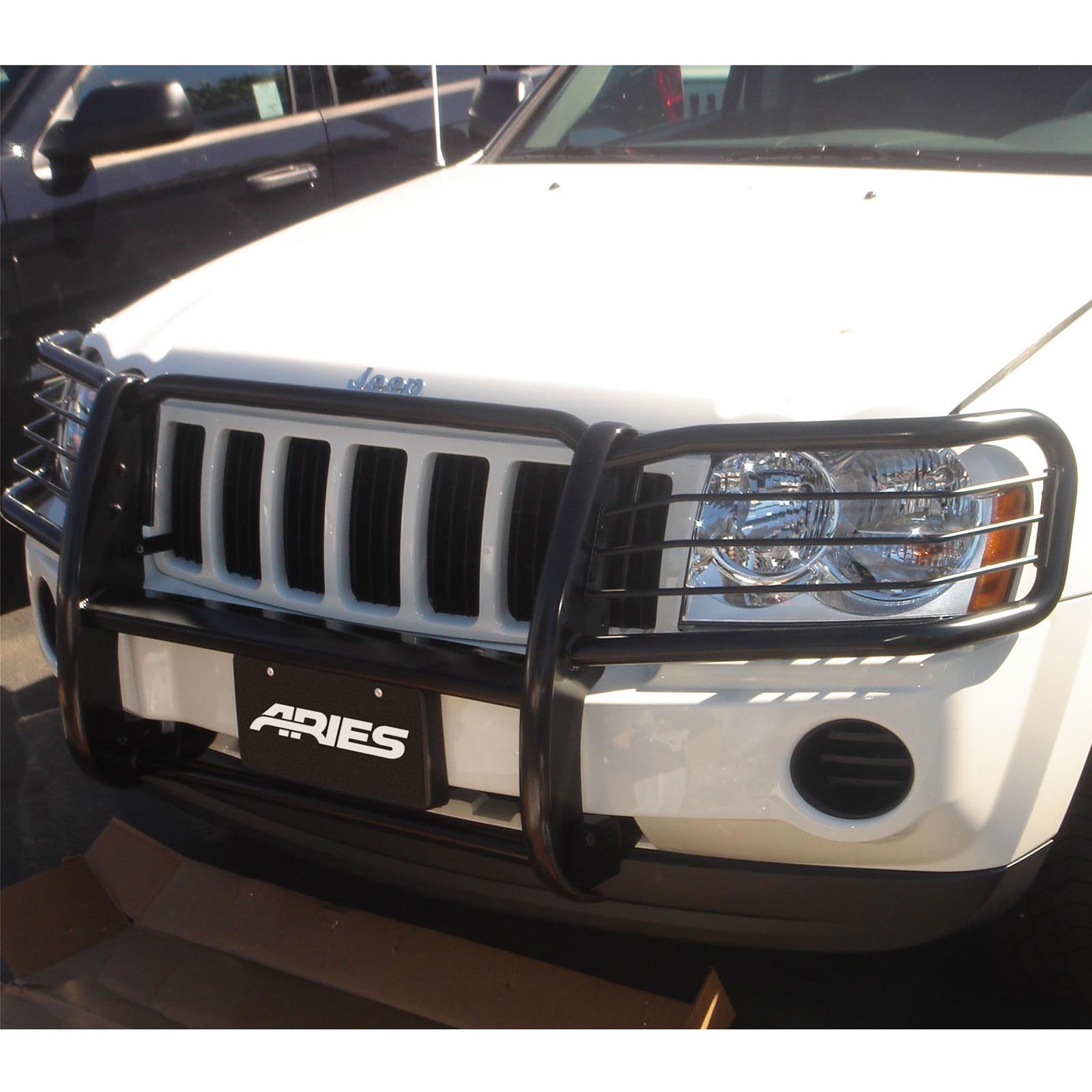 Aries Automotive Grille Guards for 2005-2010 GRAND CHEROKEE - 1046 Guard, Brush Guard, Steel, Black Powdercoated, Jeep, Each