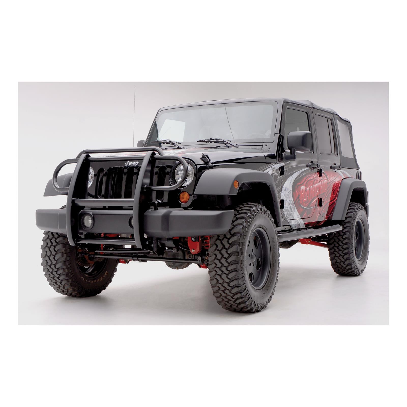 Aries Automotive Grille Guards for 2007-2017 WRANGLER, 2018 WRANGLER JK - 1050 Guard, Brush Guard, Steel, Black Powdercoated, Jeep, Each