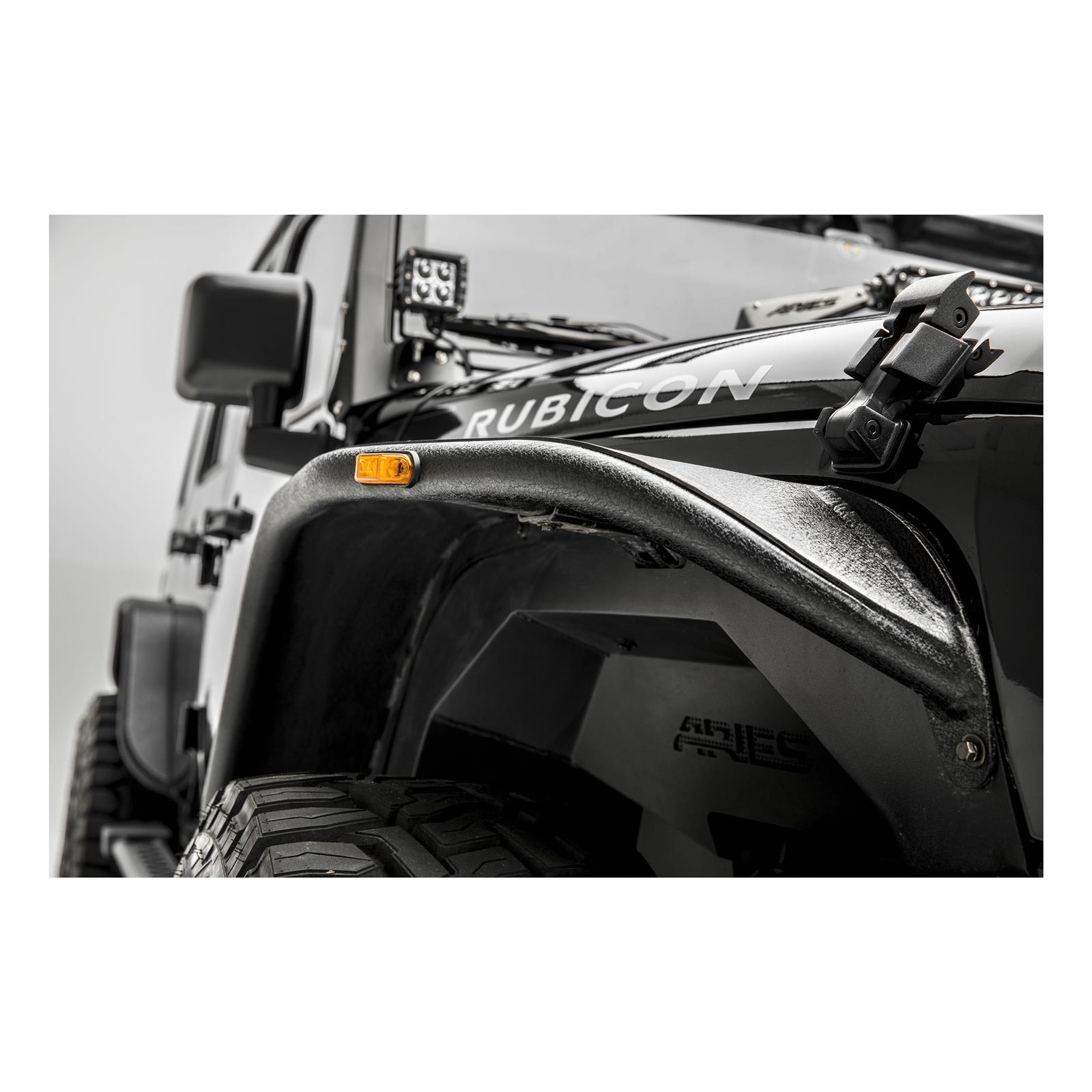 ARIES Automotive - Fender Flares for 2007-2017 WRANGLER, 2018 WRANGLER JK 1500201 Flares, Front 2007-15 FLAT FENDERS/FRONT/BLK ALUM thumbnail 7