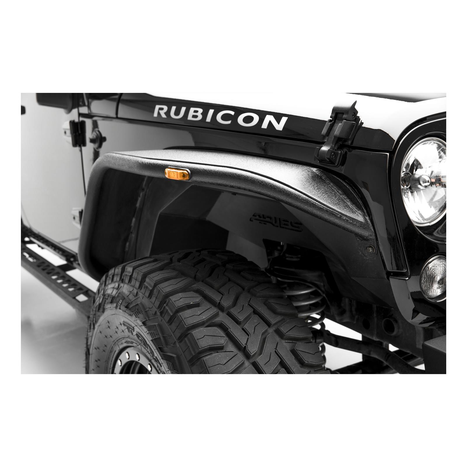 ARIES Automotive - Fender Flares for 2007-2017 WRANGLER, 2018 WRANGLER JK 1500201 Flares, Front 2007-15 FLAT FENDERS/FRONT/BLK ALUM thumbnail 6