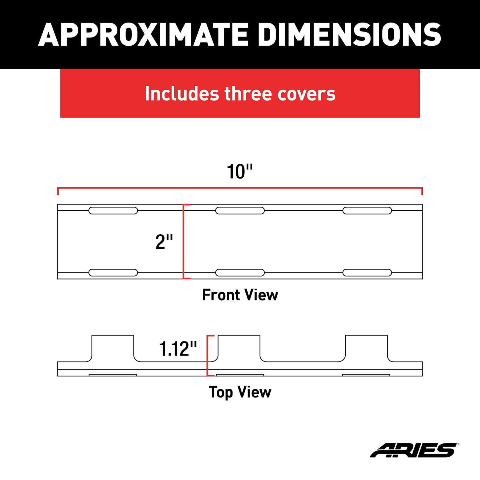 ARIES Automotive Light Covers 1501265 Cover KIT - QTY 3 10" LIGHT COVERS FOR SINGLE ROW LED LIGHT BARS 1501264