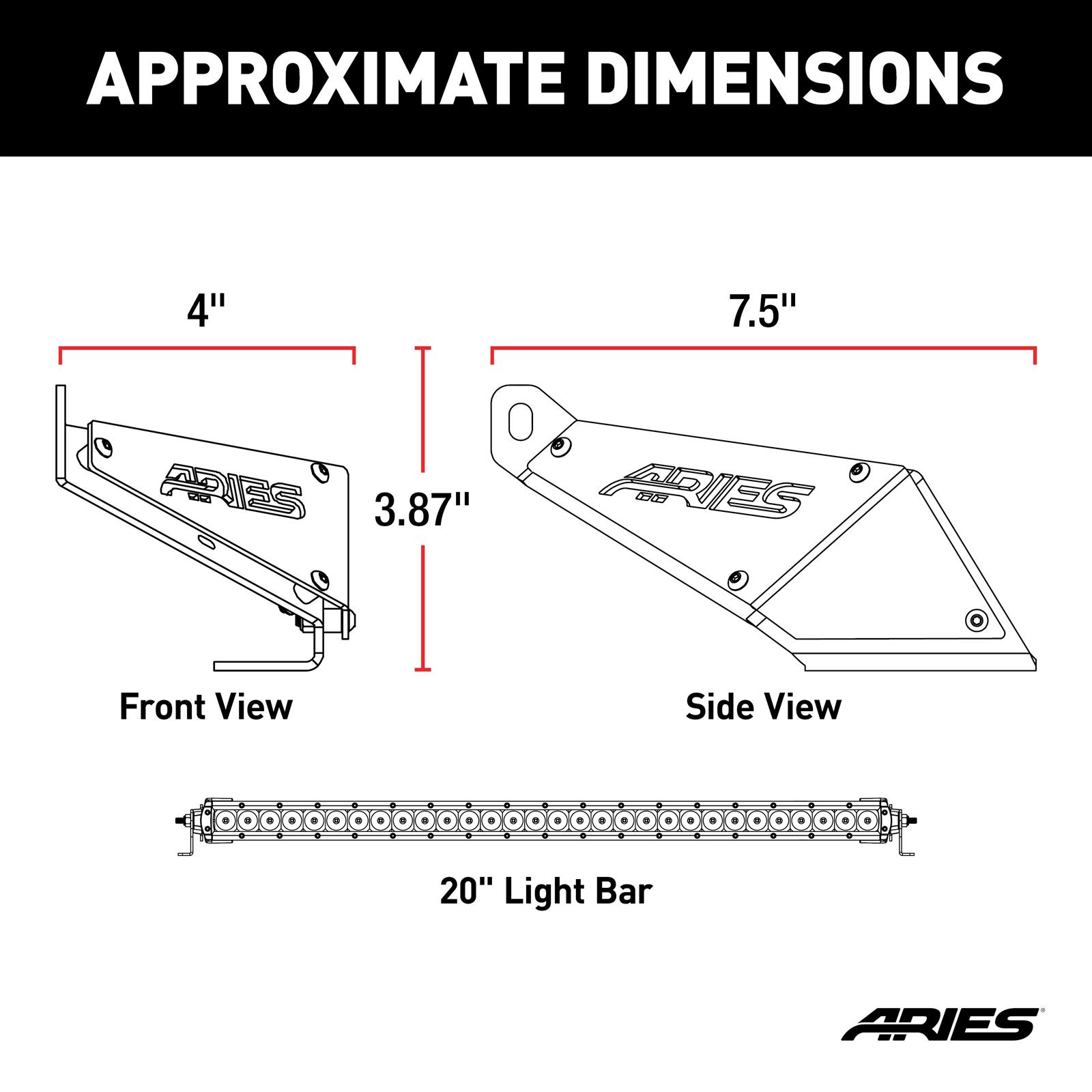 ARIES Automotive - Light Bars, Pods and Fog Lights for 2007-2017 WRANGLER, 2018 WRANGLER JK 1501300 Hood Light, 2007 2017 Jeep Wrangler thumbnail 3