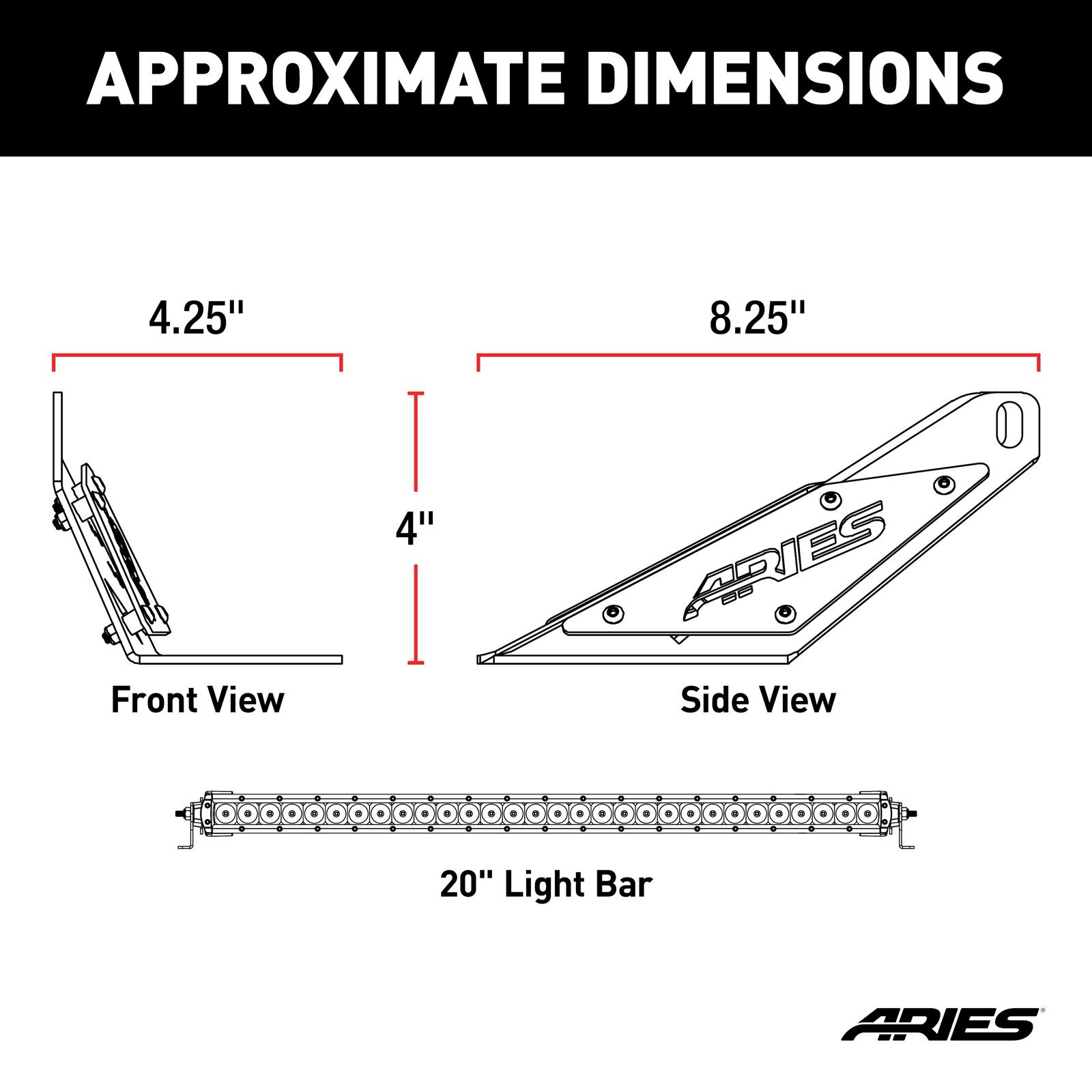 ARIES Automotive Light Bars, Pods and Fog Lights 1501302 Hood Light, 1997 - 2006 Jeep Wrangler thumbnail 2