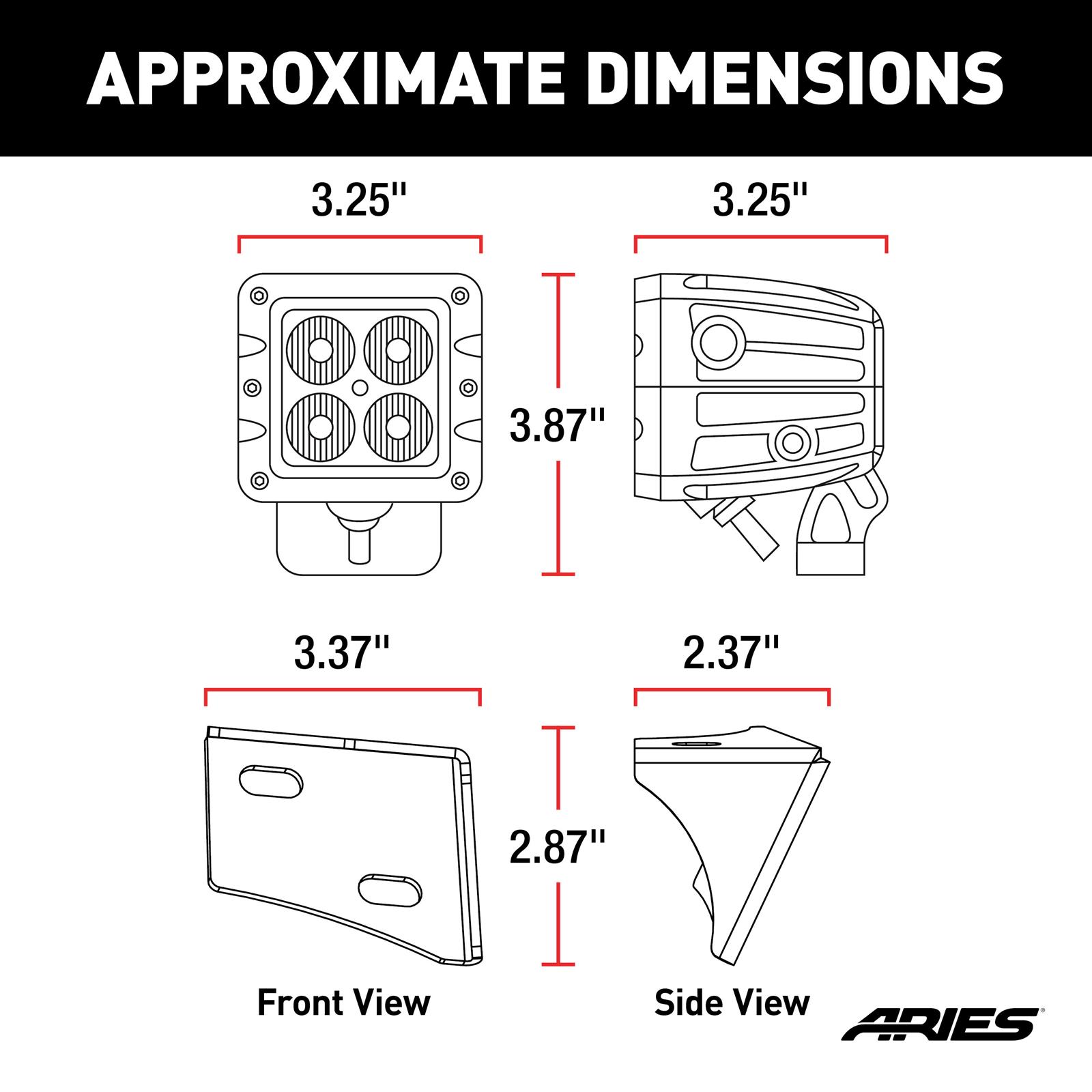 ARIES Automotive - Light Bars, Pods and Fog Lights for 2007-2017 WRANGLER, 2018 WRANGLER JK 1501304 Auxiliary Lights, Windshield LEDs, 2007 2017 Jeep Wrangler thumbnail 2