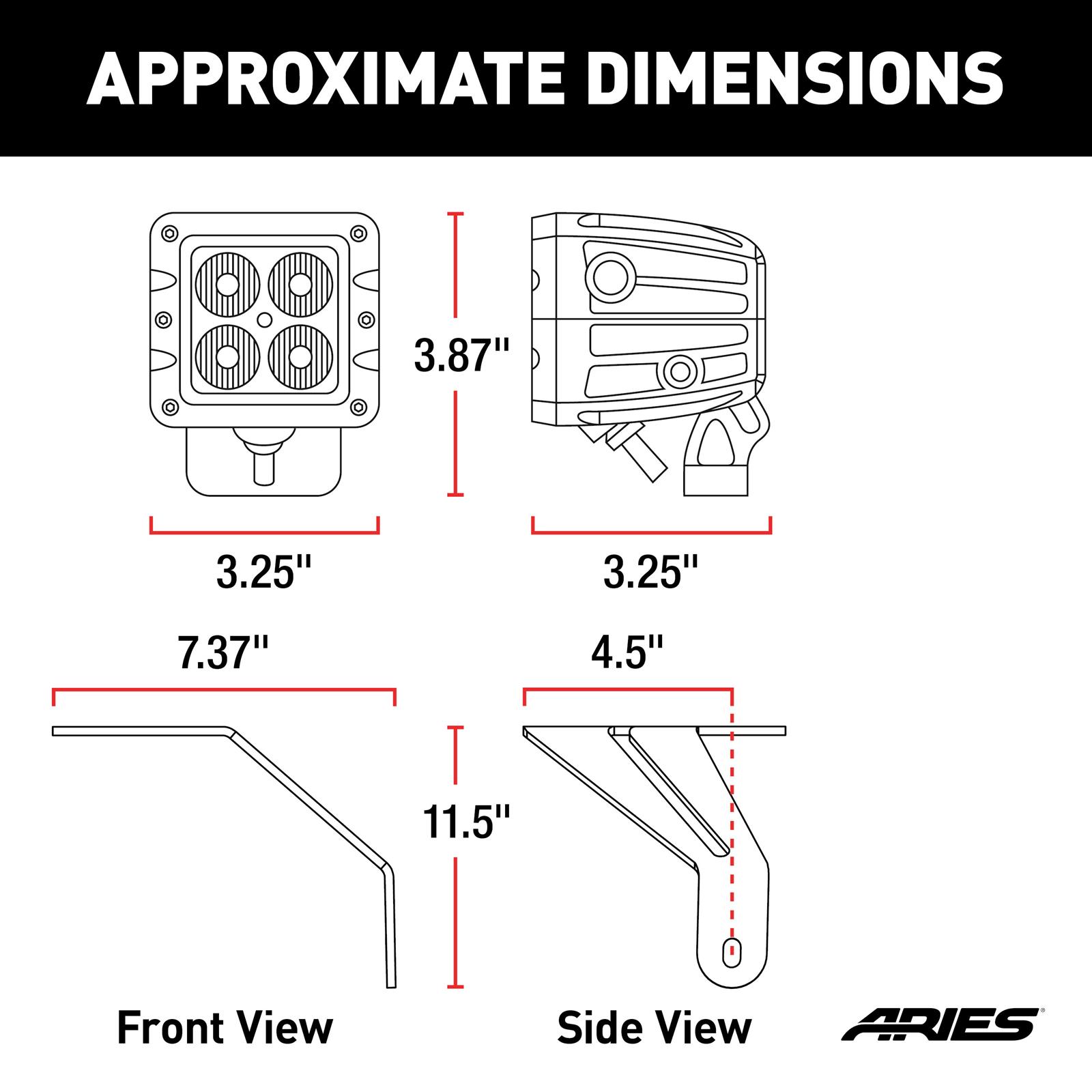 ARIES Automotive - Light Bars, Pods and Fog Lights for 2020-2025 GLADIATOR, 2018-2025 WRANGLER 1501305 LED Windshield 2018-2019 Jeep Wrangler JL thumbnail 4