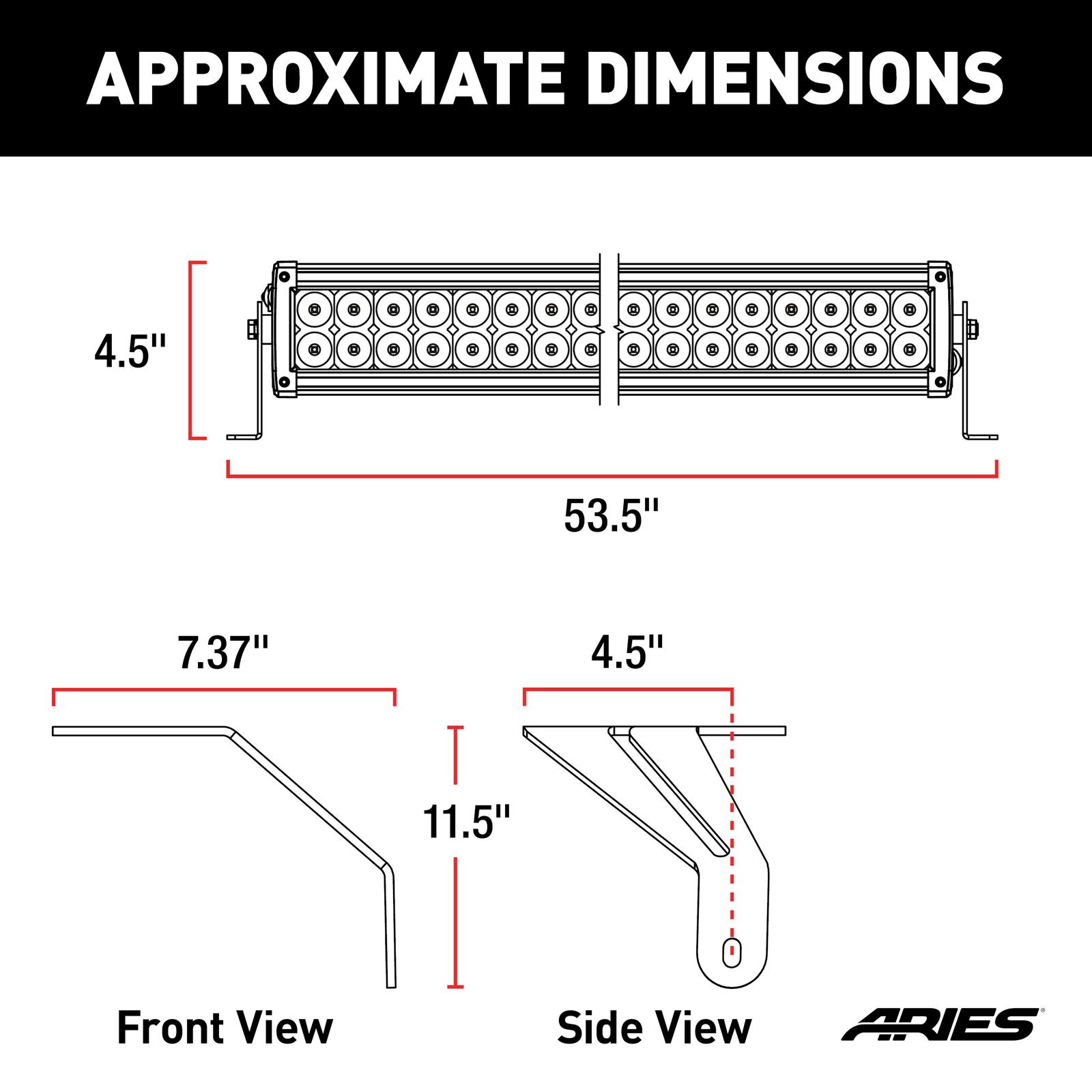 ARIES Automotive - Windows, Individual for 2020-2025 GLADIATOR, 2018-2025 WRANGLER 1501306 Windshield LED 2018-2019 Jeep Wrangler JL, 2020-2020 Jeep Gladiator All thumbnail 5