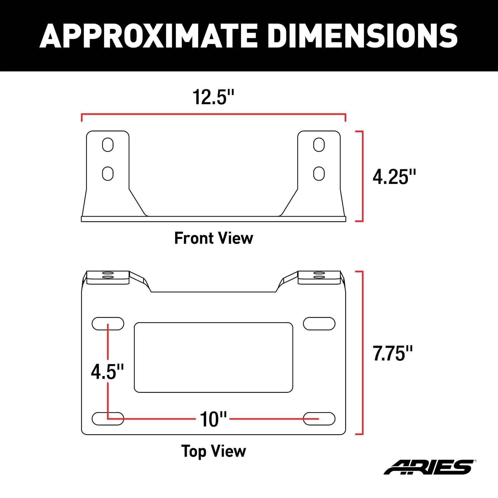 ARIES Automotive Winch Mounts 15600FB Receiver Plate Bracket, 0 thumbnail 2