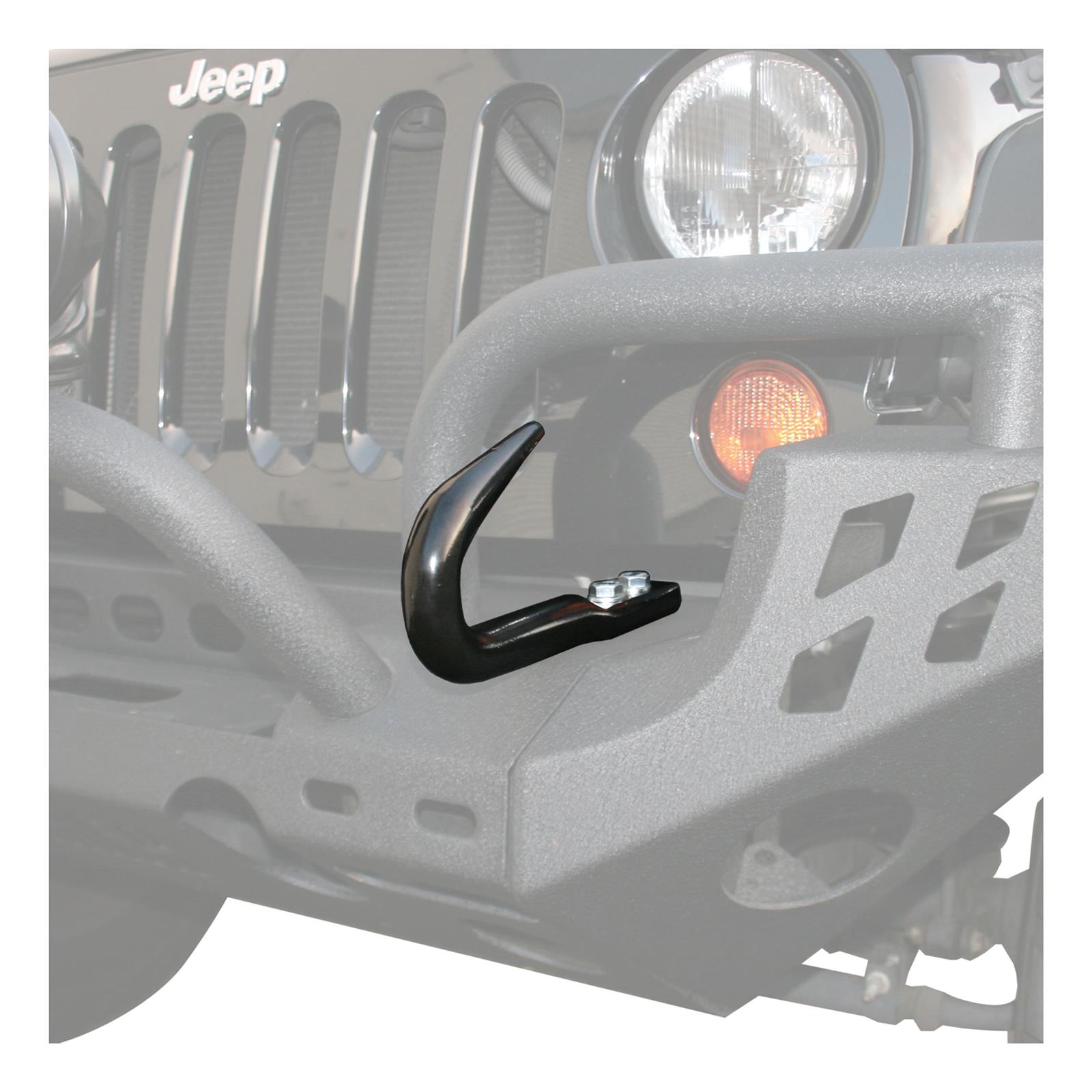 Aries Automotive Bolt-On Tow Hooks for 1987-2015 WRANGLER - 15600TW Hooks, Steel, Black Powdercoated, 9.00 lbs. Loading Rate, Front, Rear, Jeep, Each thumbnail 3
