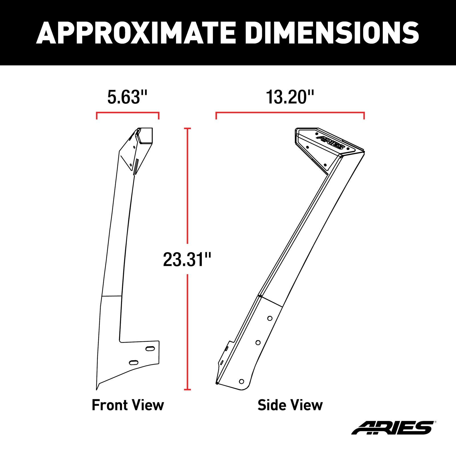 ARIES Automotive Light Mount Brackets 15911 Mounting Brackets, Jeep Roof, 07-17 Jeep JK thumbnail 6