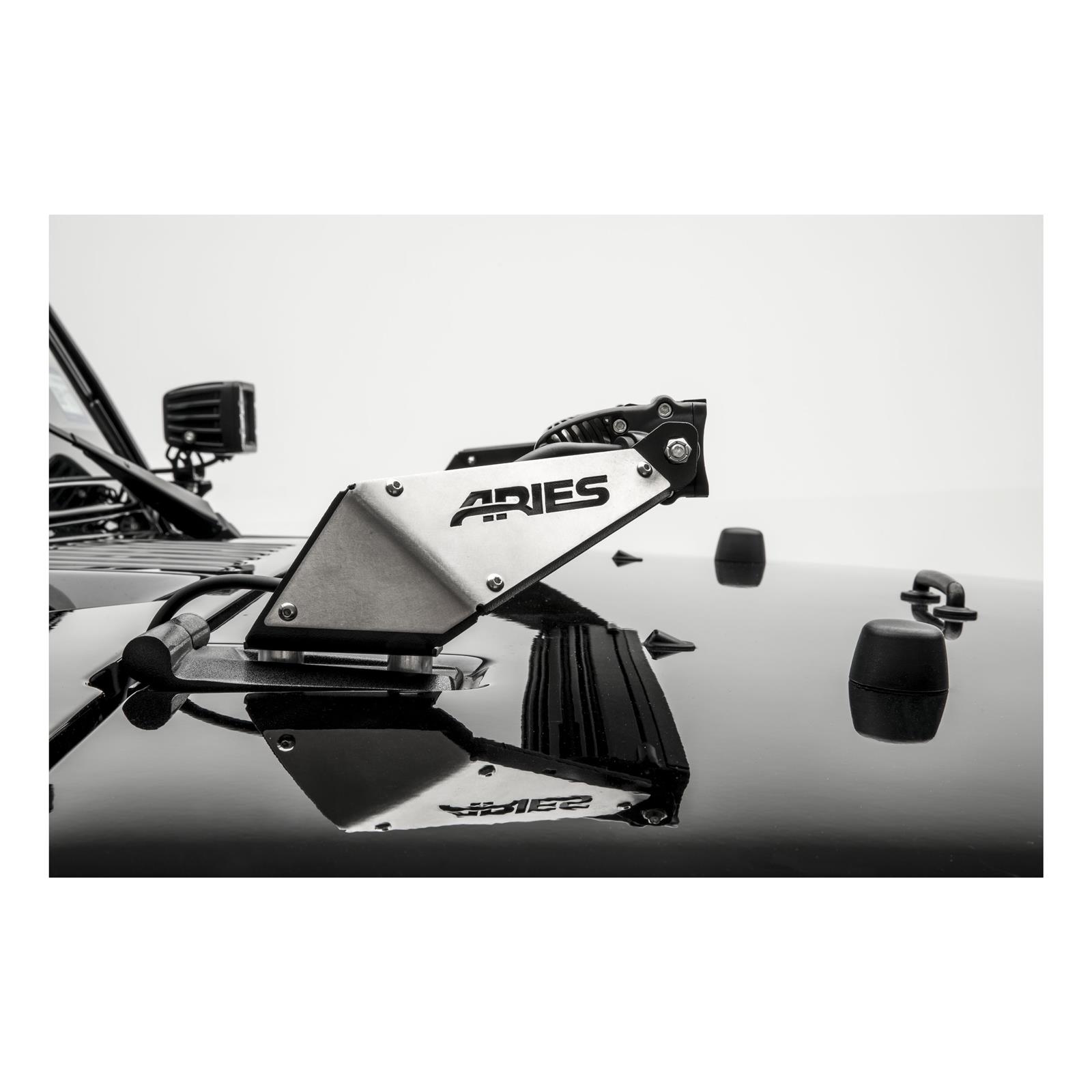 ARIES Automotive Light Mount Brackets 15912 Mounting Brackets, Jeep Hood, 07-17 Jeep JK thumbnail 7