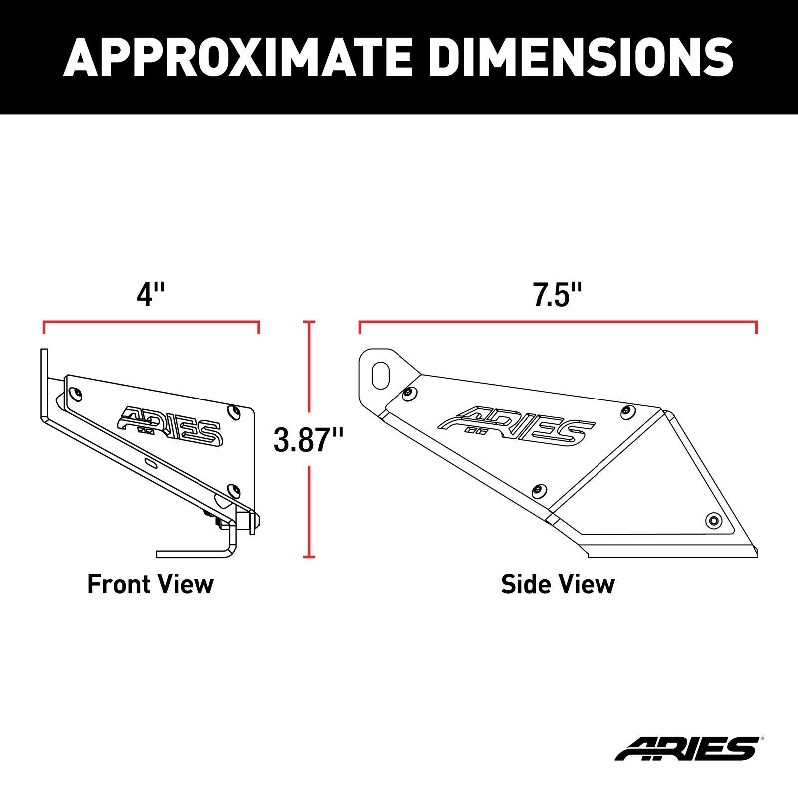 ARIES Automotive Light Mount Brackets 15912 Mounting Brackets, Jeep Hood, 07-17 Jeep JK thumbnail 6