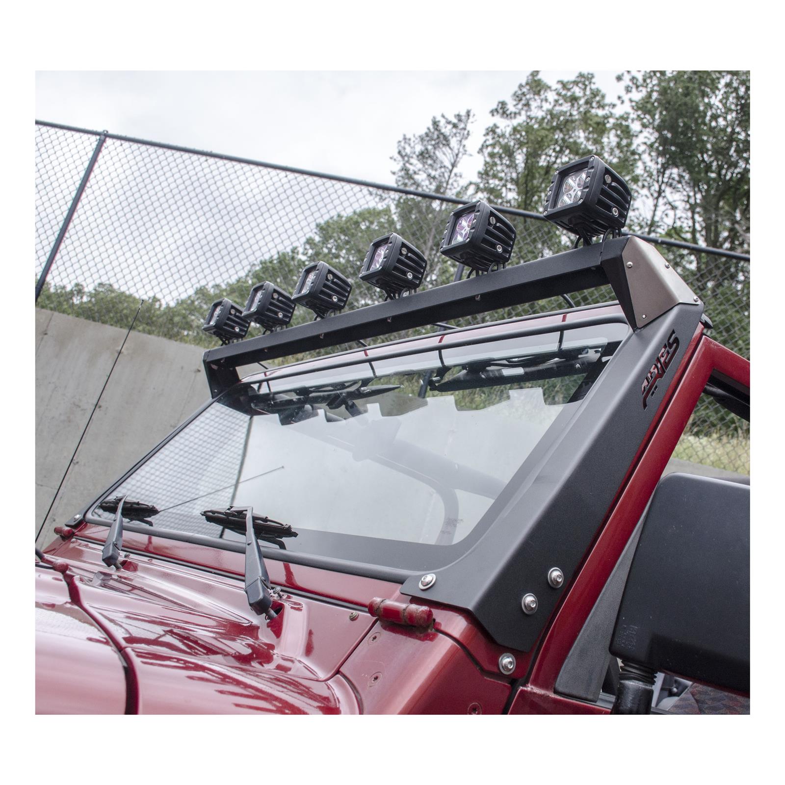 ARIES Automotive - Light Mount Brackets for 1997-2006 WRANGLER 15916 Auxiliary Brackets, Jeep Roof Rack, 97-06 Wrangler TJ thumbnail 3