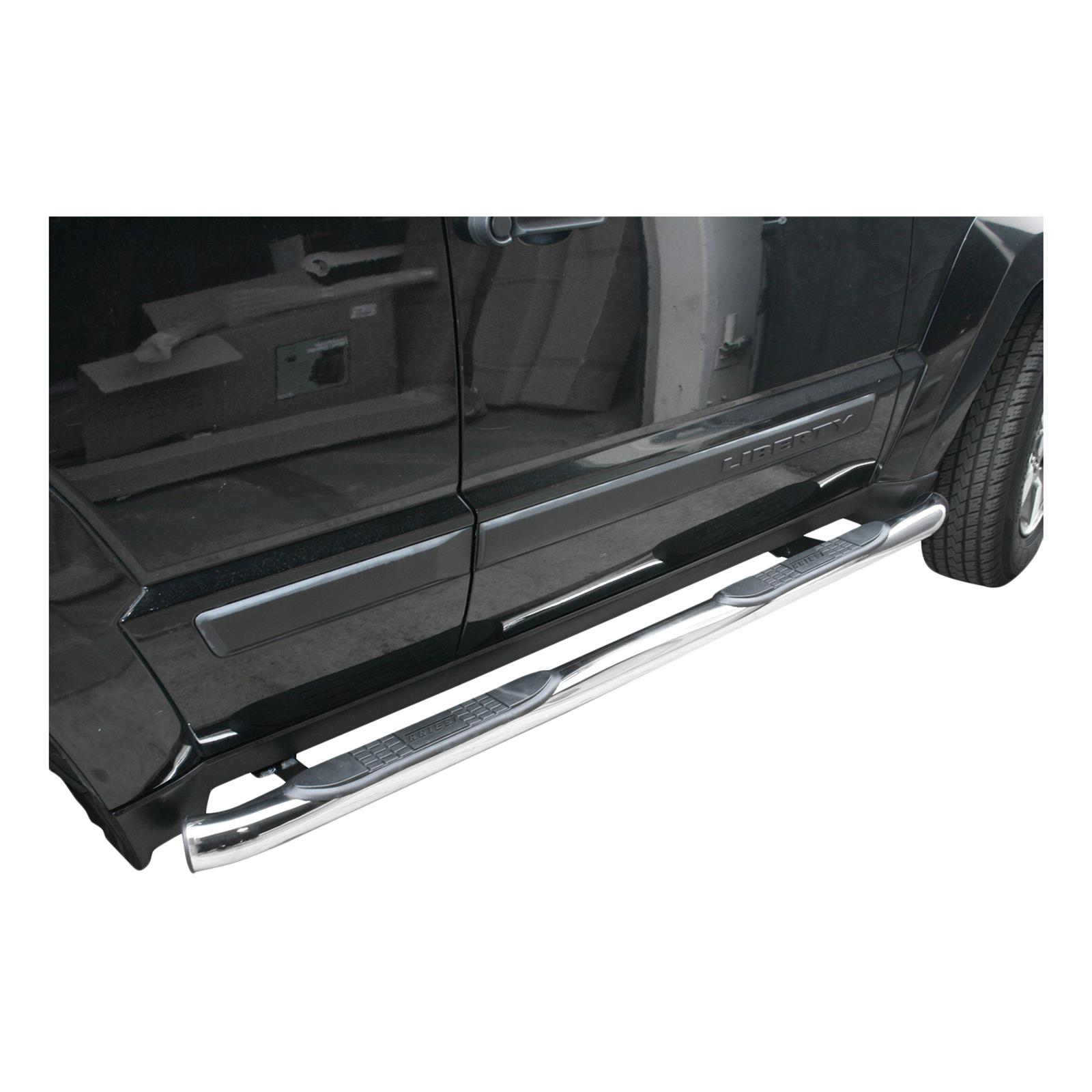 Aries Automotive 3 in. Round Side Bars for 2008-2012 LIBERTY - 201005-2 Step Bars, Side, inch, Stainless Steel, Polished, Jeep, Pair thumbnail 2