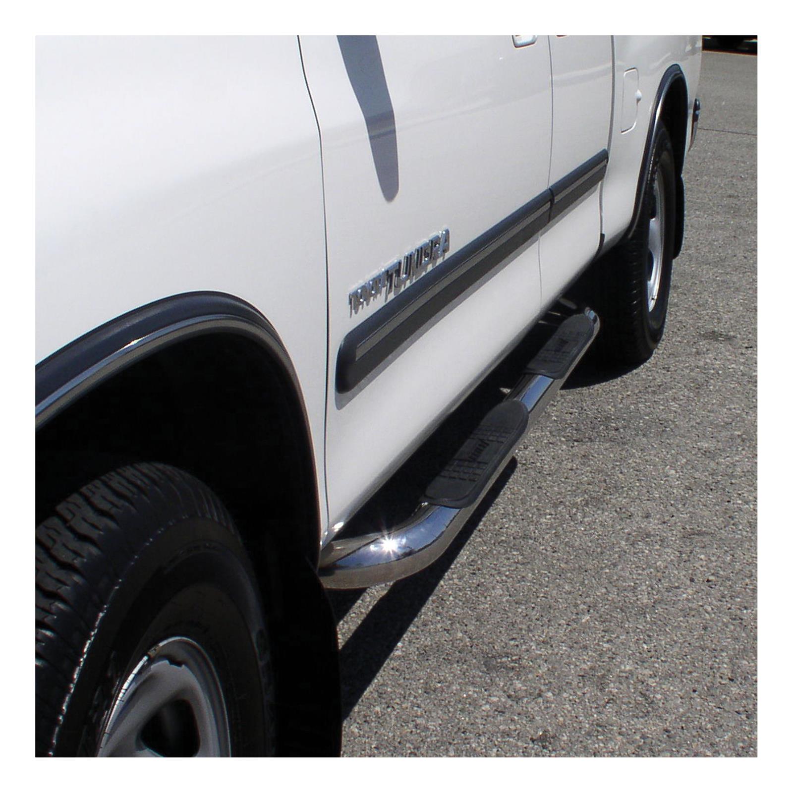 Aries Automotive 3 in. Round Side Bars for 2000-2006 TUNDRA - 202003-2 Step Bars, Side, inch, Stainless Steel, Polished, Toyota, Pair thumbnail 2