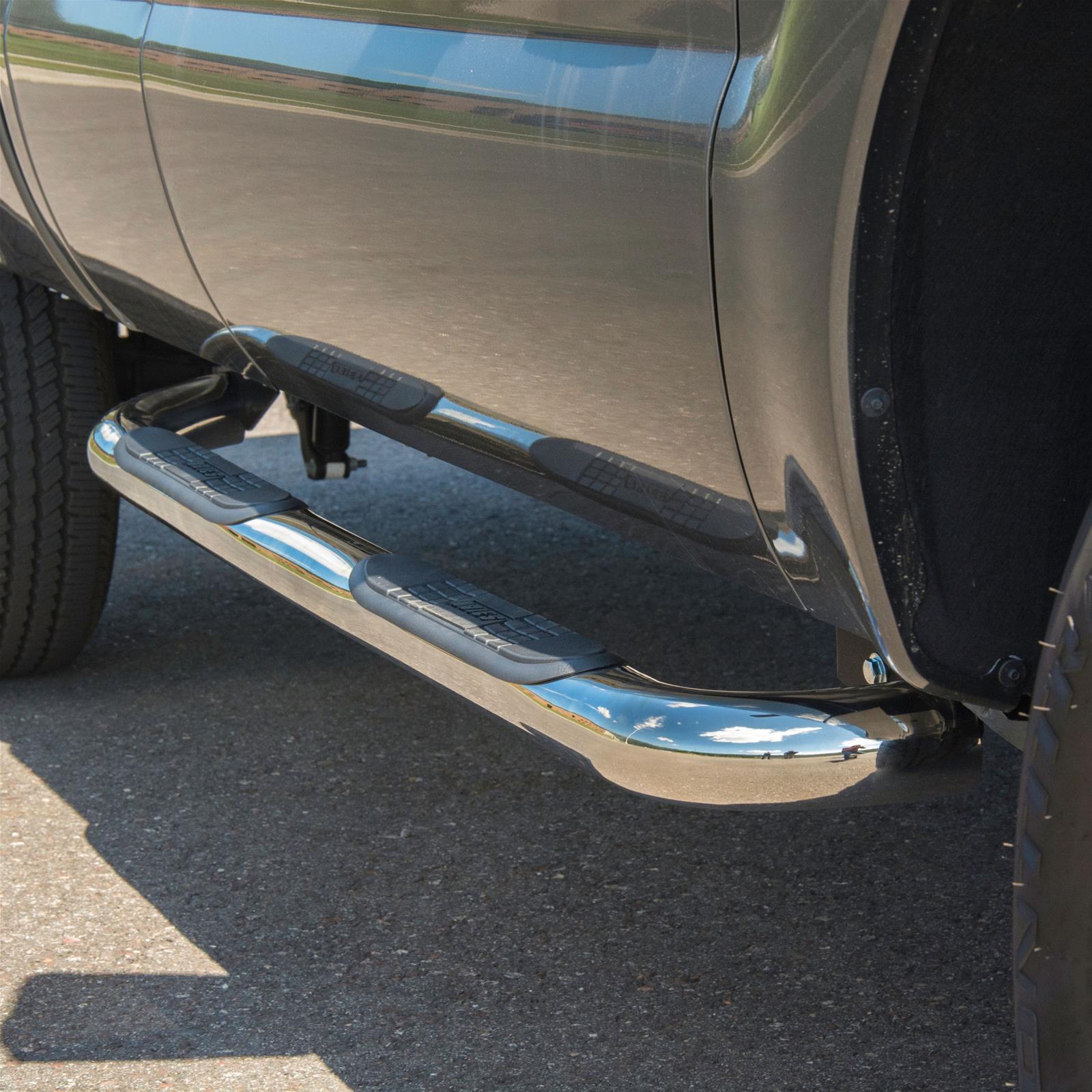 Aries Automotive 3 in. Round Side Bars 203025-2 Nerf and Step Bars, Stainless Steel, Polished, 3.00 Diameter, Ford, Pair thumbnail 2