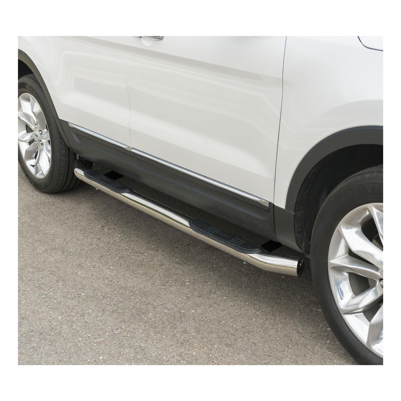 Aries Automotive 3 in. Round Side Bars for 2011-2019 EXPLORER - 203041-2 Step Bars, Diameter, Stainless Steel, Polished, Ford, Pair thumbnail 2
