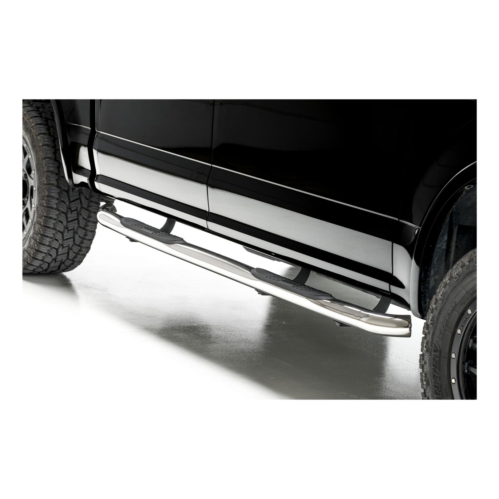 Aries Automotive 3 in. Round Side Bars 203043-2 Step Bars, Diameter, Stainless Steel, Polished, Ford, Pair