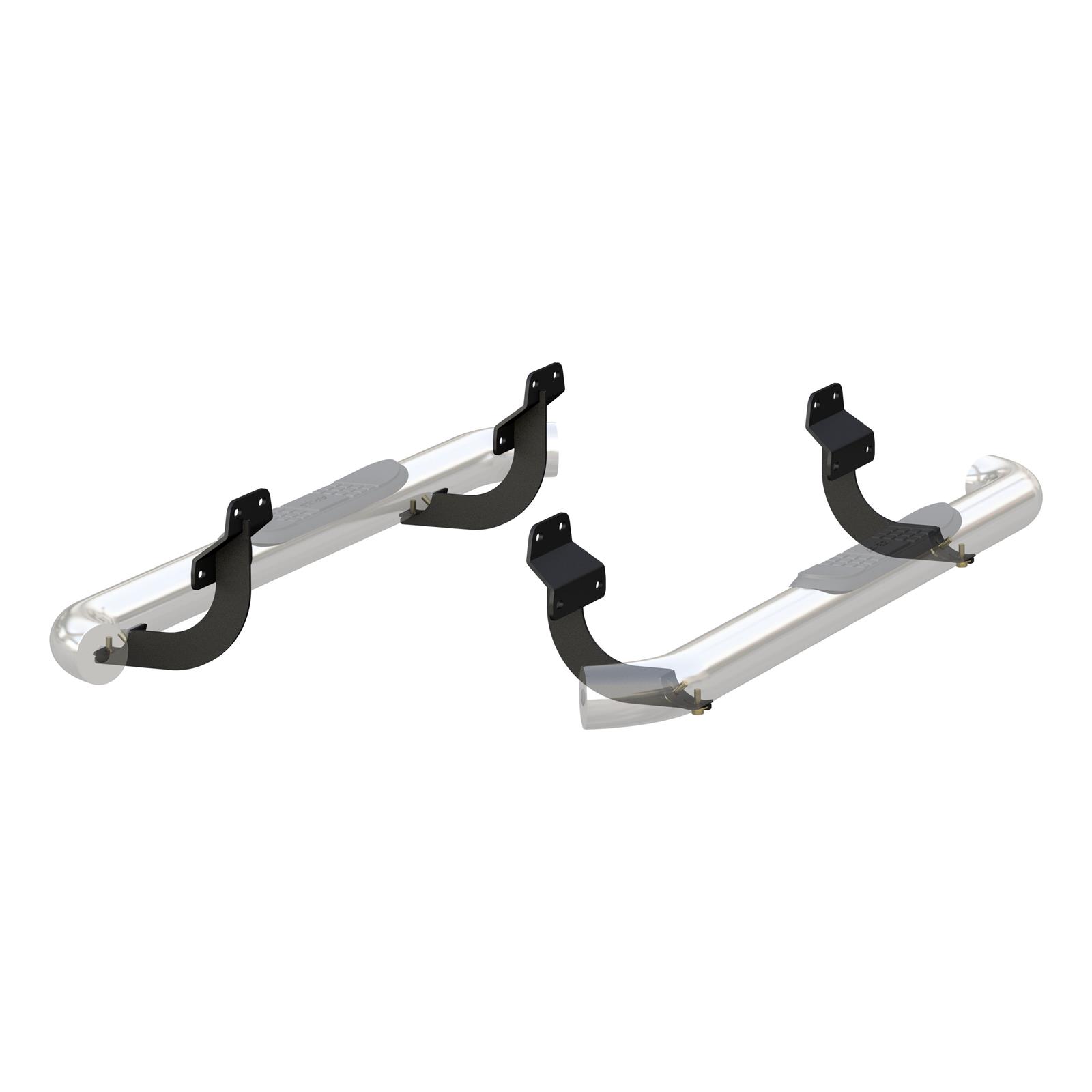 Aries Automotive 3 in. Round Side Bars 203045-2 Step Bars, Diameter, Stainless Steel, Polished, Ford, Pair thumbnail 5