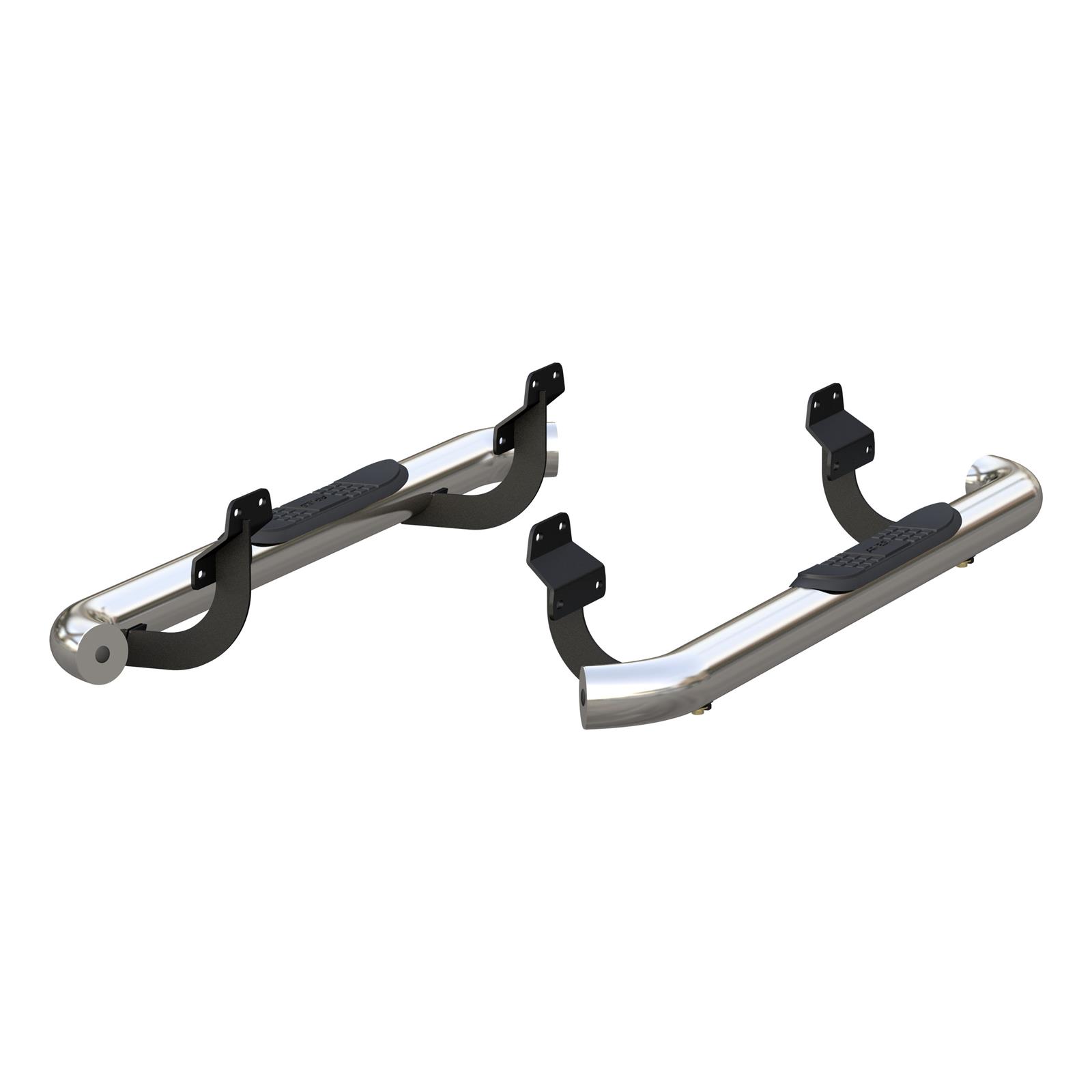 Aries Automotive 3 in. Round Side Bars 203045-2 Step Bars, Diameter, Stainless Steel, Polished, Ford, Pair thumbnail 2